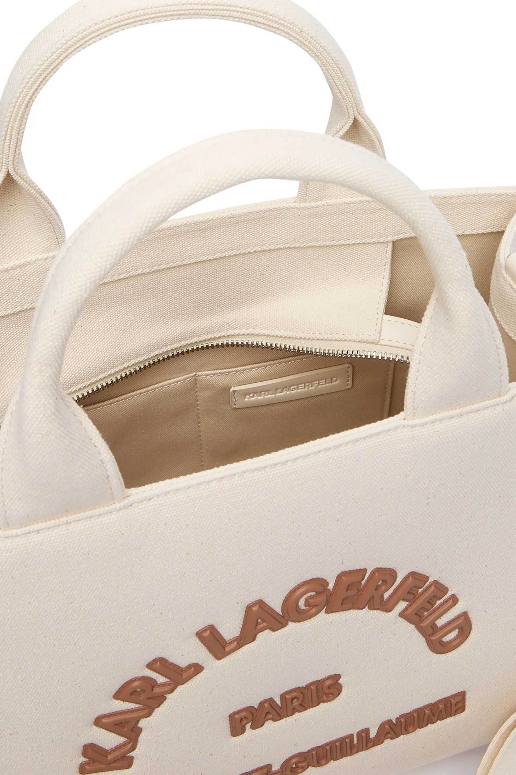 KARL LAGERFELD Karl Lagerfeld γυναικεία τσάντα tote "Rue St Guillaume Patch Medium" - B2W50010 Εκρού - 3