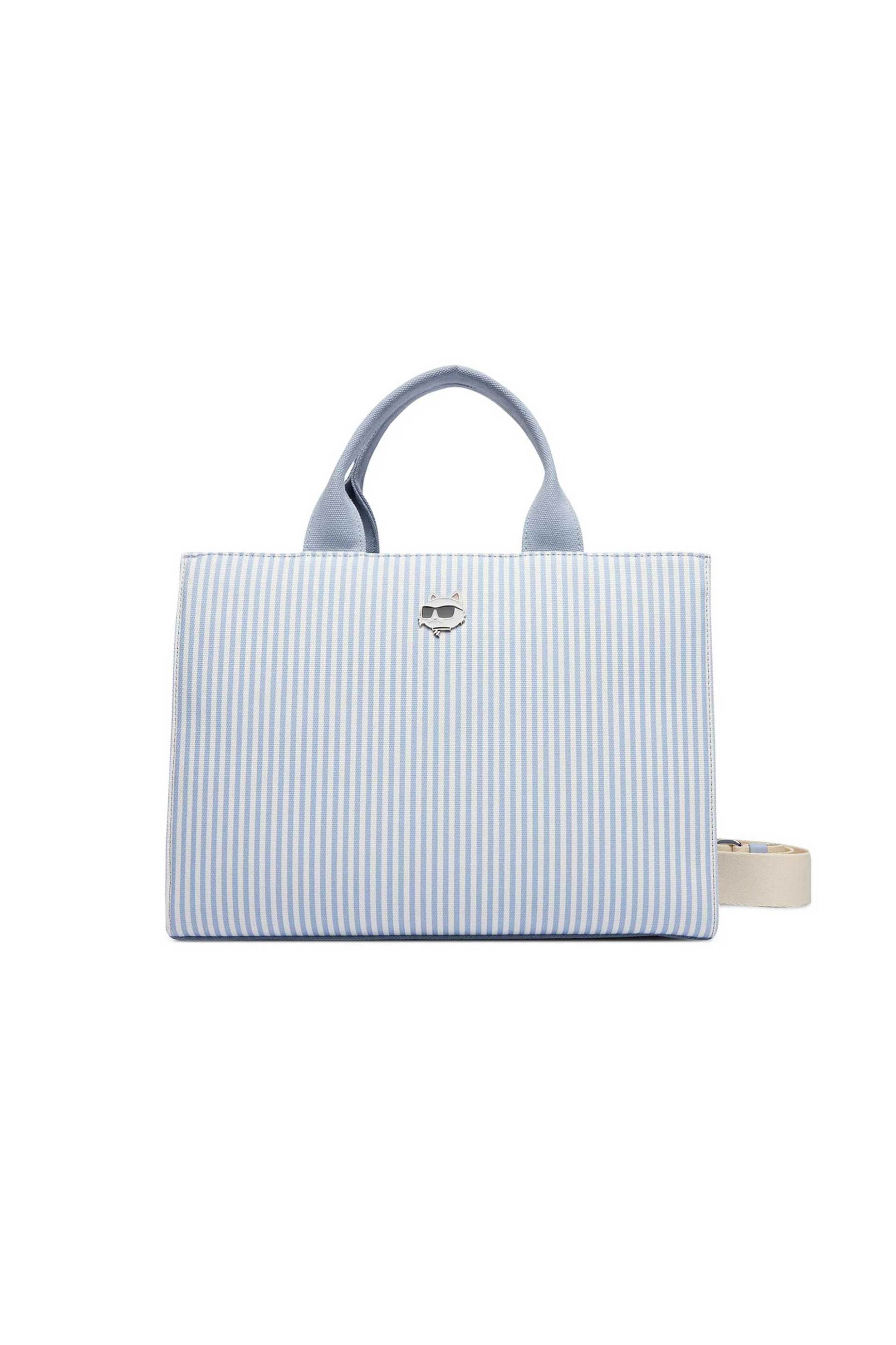 Karl Lagerfeld γυναικεία τσάντα tote "Ikon Stripe Choup Medium" - B2W50028 Μπλε Ανοιχτό