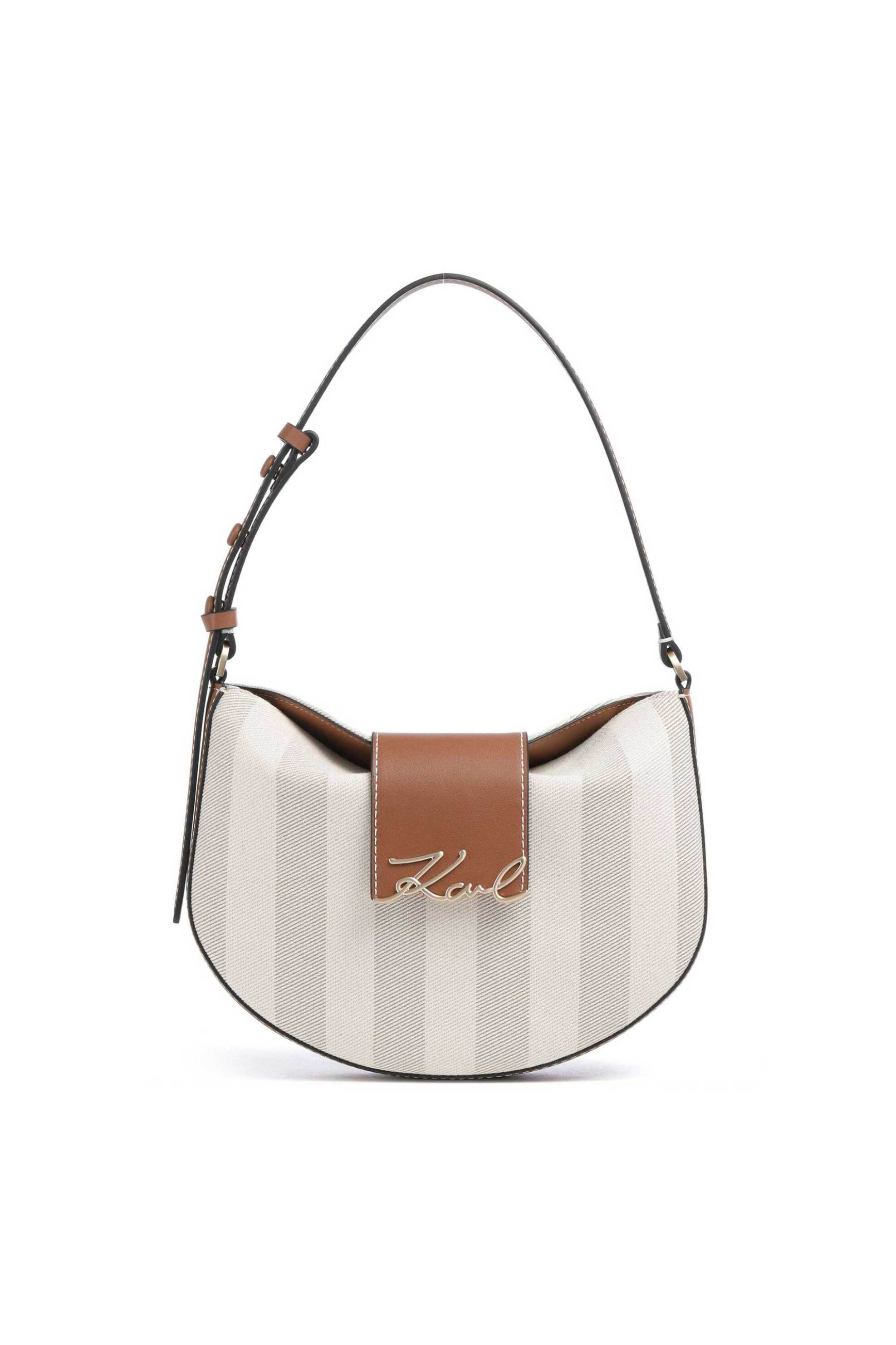 Karl Lagerfeld γυναικεία τσάντα hobo "Signature" - B2W30105 Μπεζ