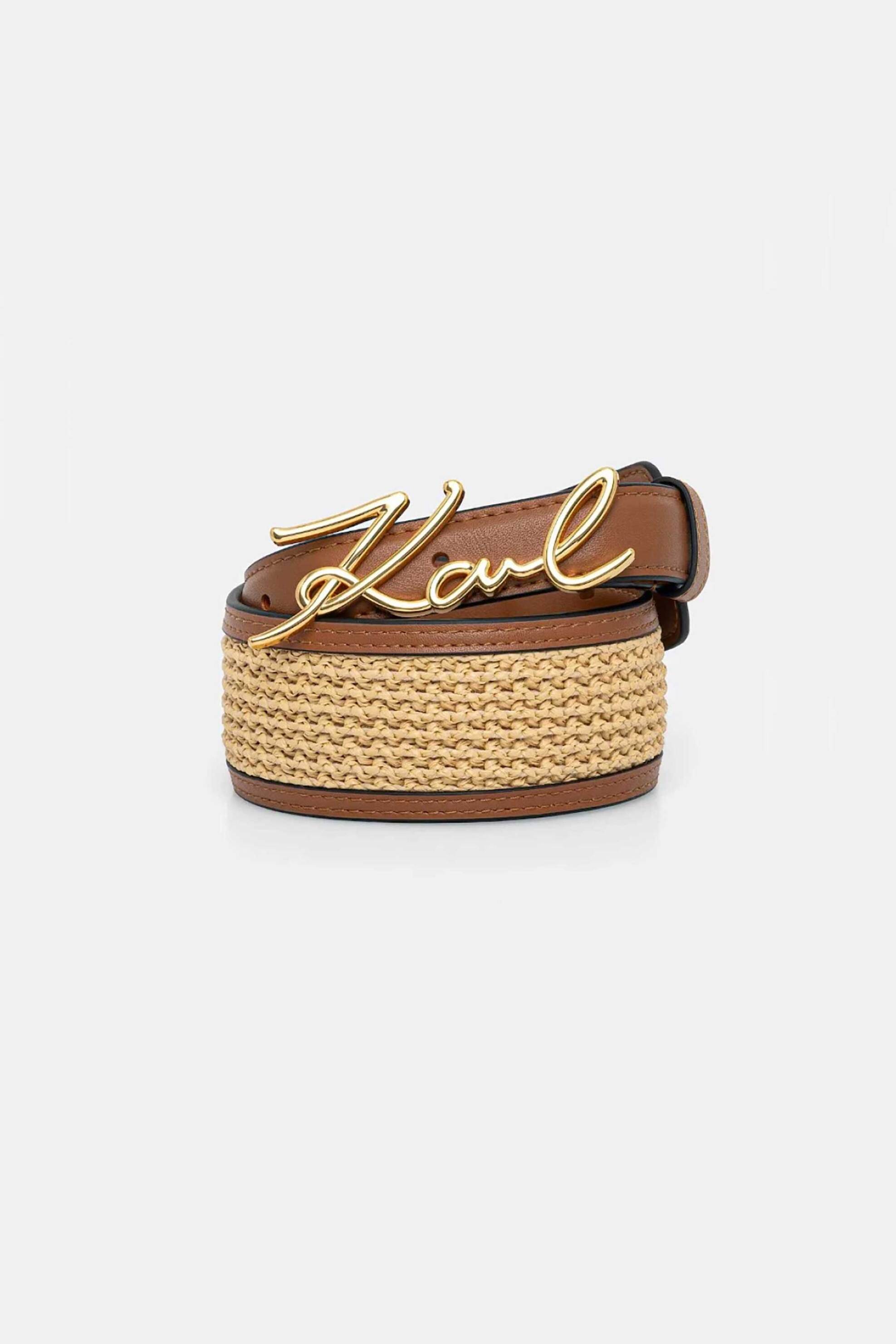 Karl Lagerfeld γυναικεία ζώνη με λογότυπο "Signature" - B2W33059 Μπεζ