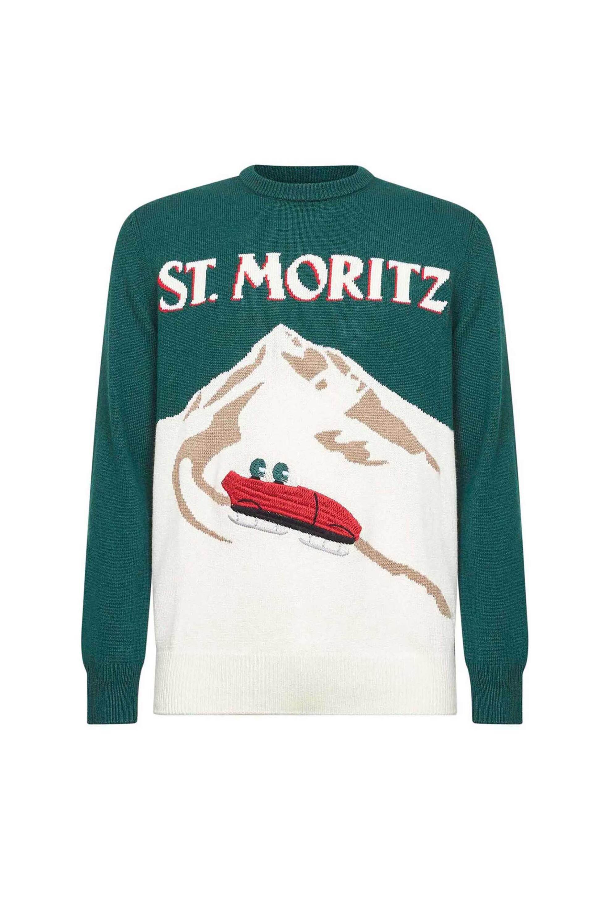 MC2 Saint Barth ανδρική πλεκτή μπλούζα με contrast σχέδιο "St Moritz Jacquard" - HER0011-03247I Κυπαρισσί