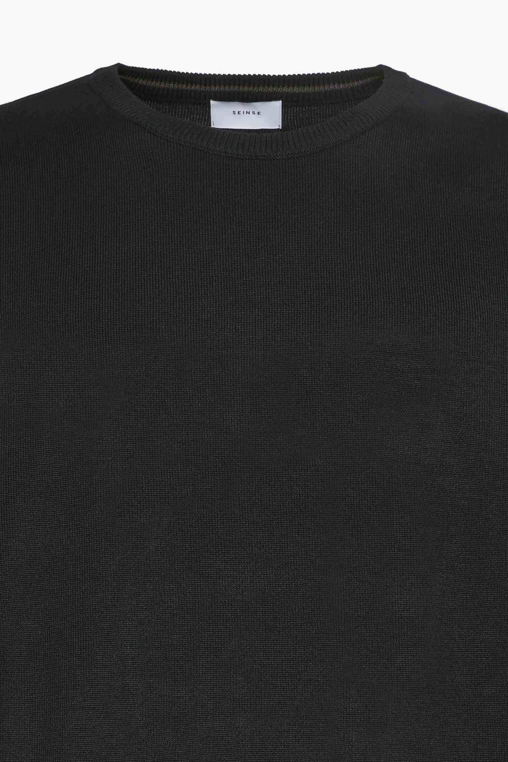 Sseinse ανδρικό μονόχρωμο πουλόβερ - MI2757SS 324 Μαύρο φωτογραφία