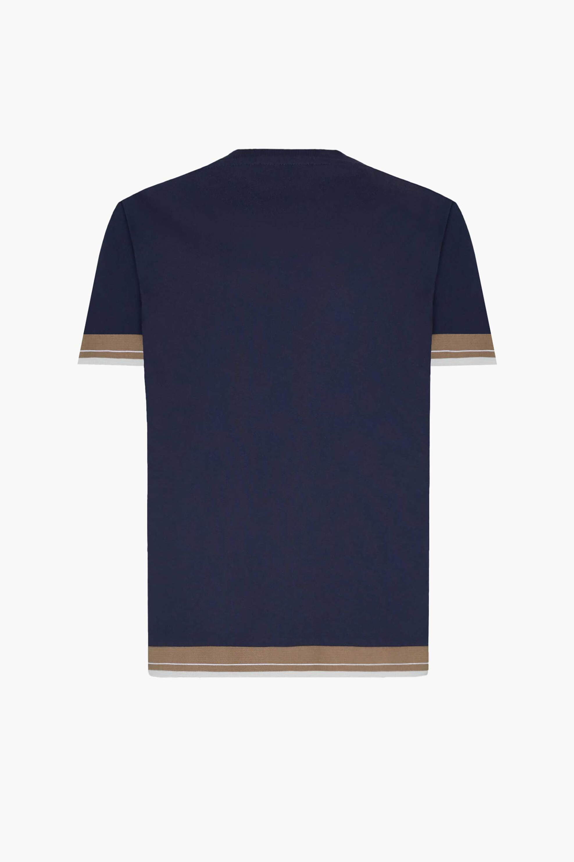 Seinse ανδρικό T-shirt με ριμπ λάστιχο - TE2944SS 125 Σκούρο Μπλε φωτογραφία