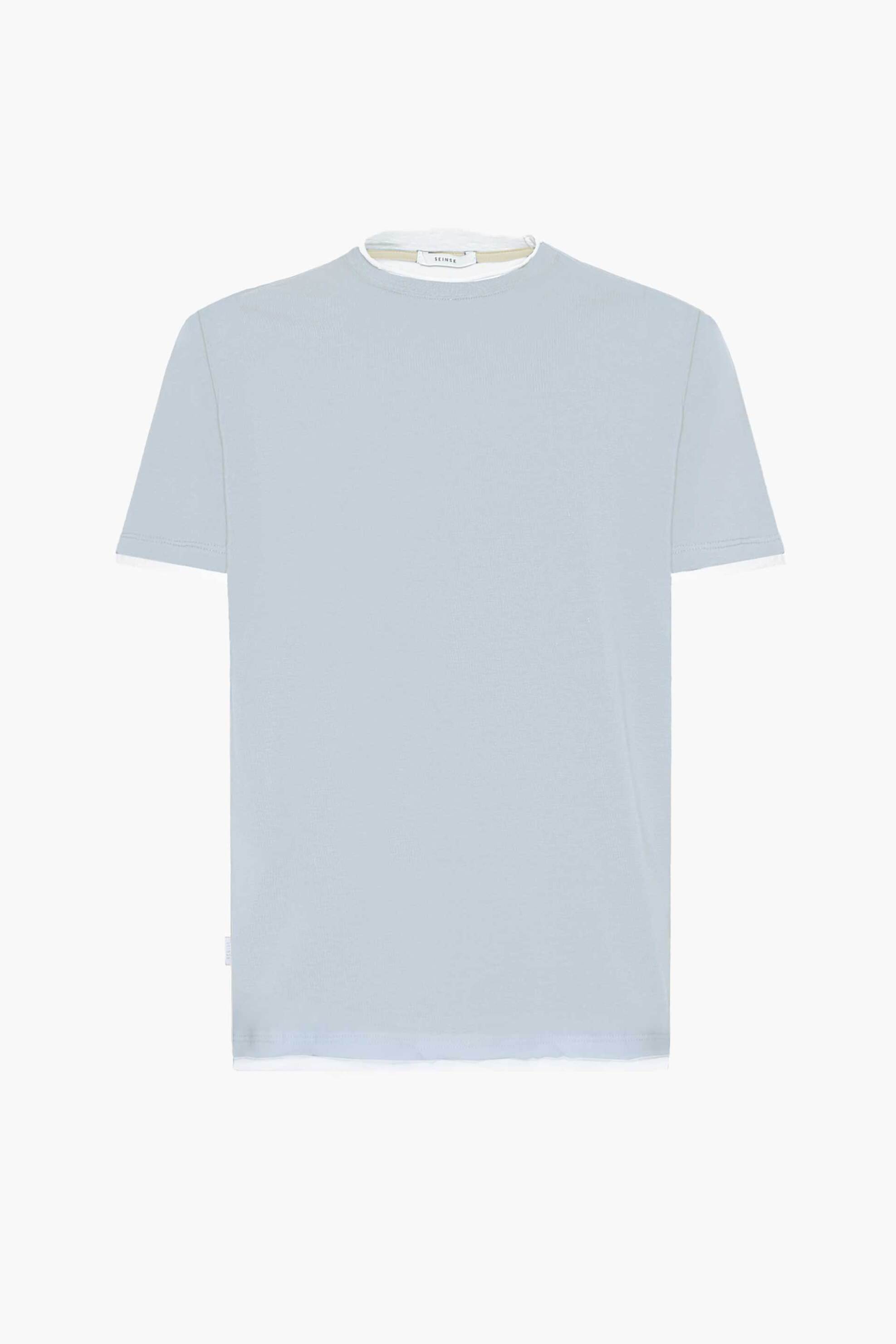 SEINSE Seinse ανδρικό T-shirt με contrast σχέδιο - TE2961SS 125 Γαλάζιο