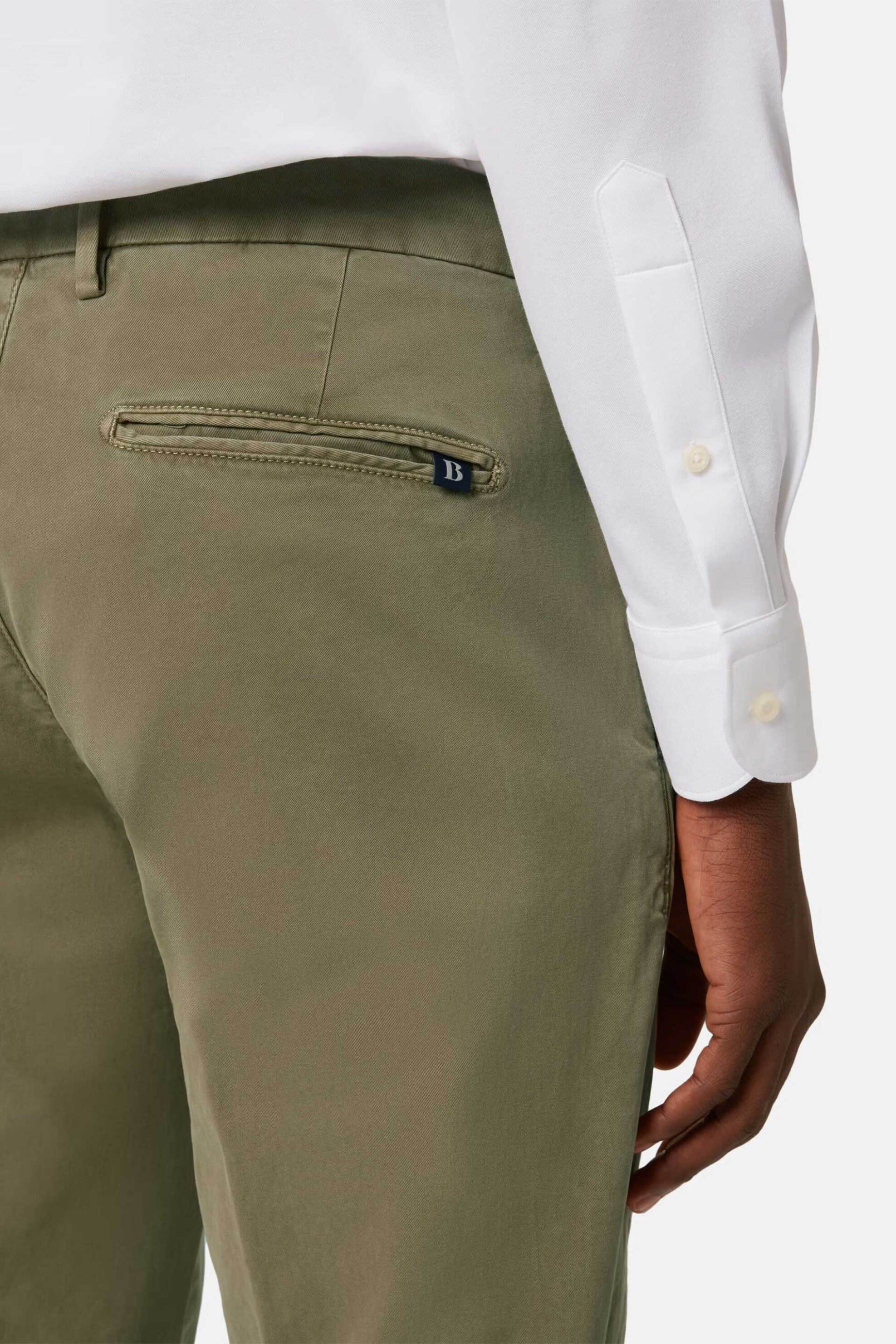 Boggi Milano Ανδρικό Παντελόνι Ελαστικό Μονόχρωμο Regular Fit - Bo21C005903 Λαδί