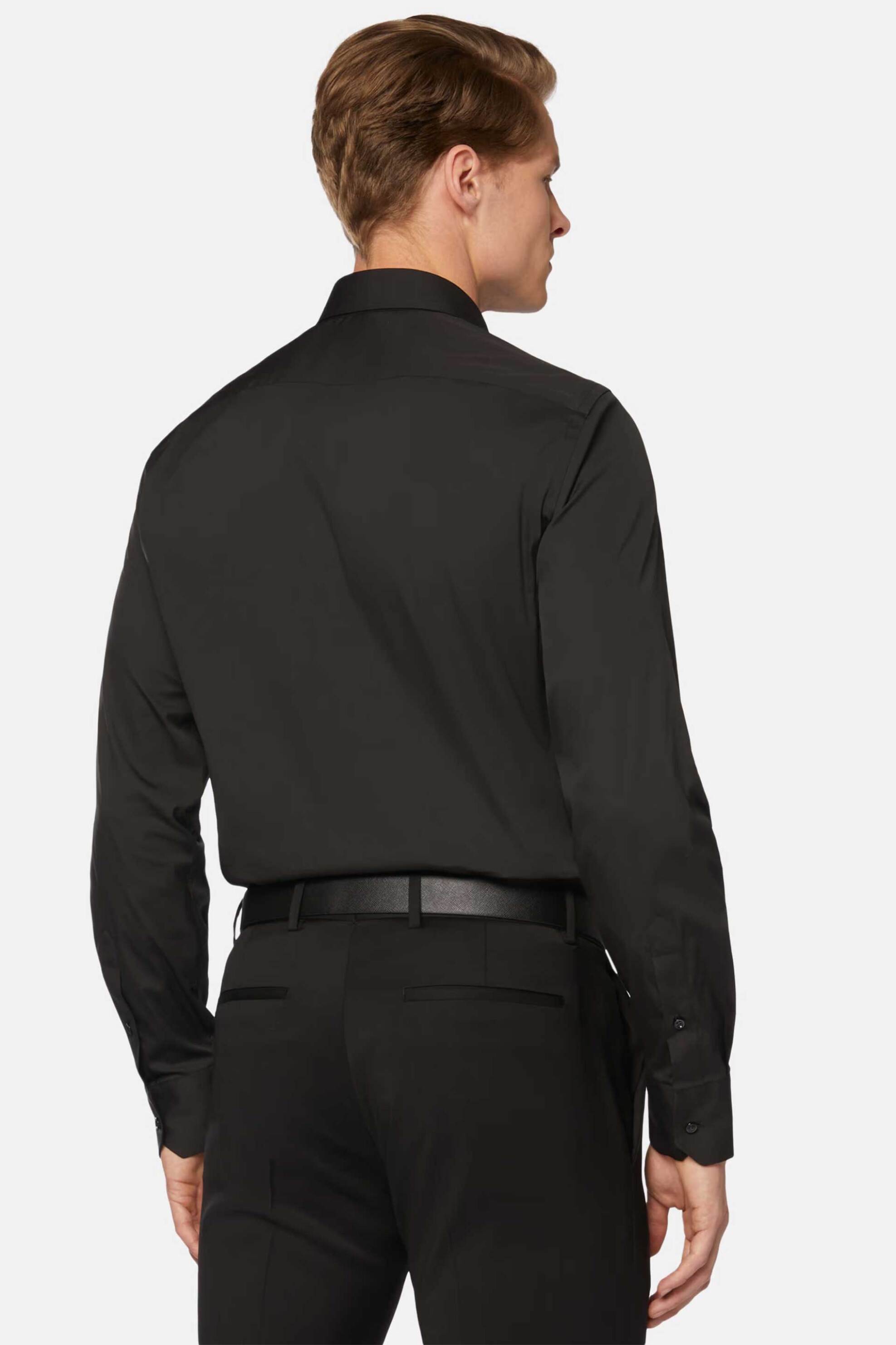 Boggi Milano Ανδρικό Πουκάμισο Μονόχρωμο Slim Fit - Bo22C009803 Μαύρο