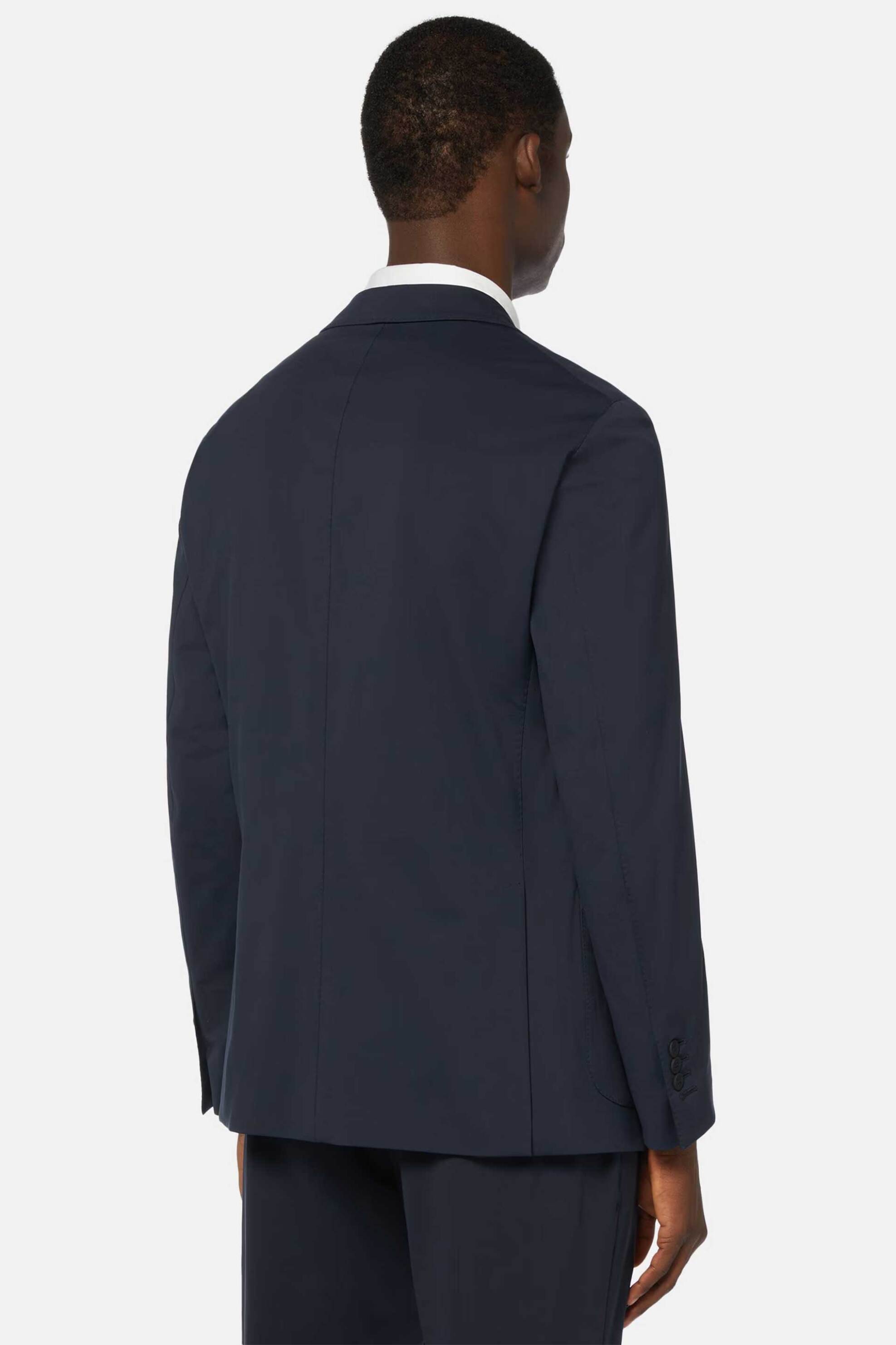 Boggi Milano Ανδρικό Σακάκι Μονόχρωμο Ελαστικό Regular Fit - Bo20C005501 Μπλε Σκούρο