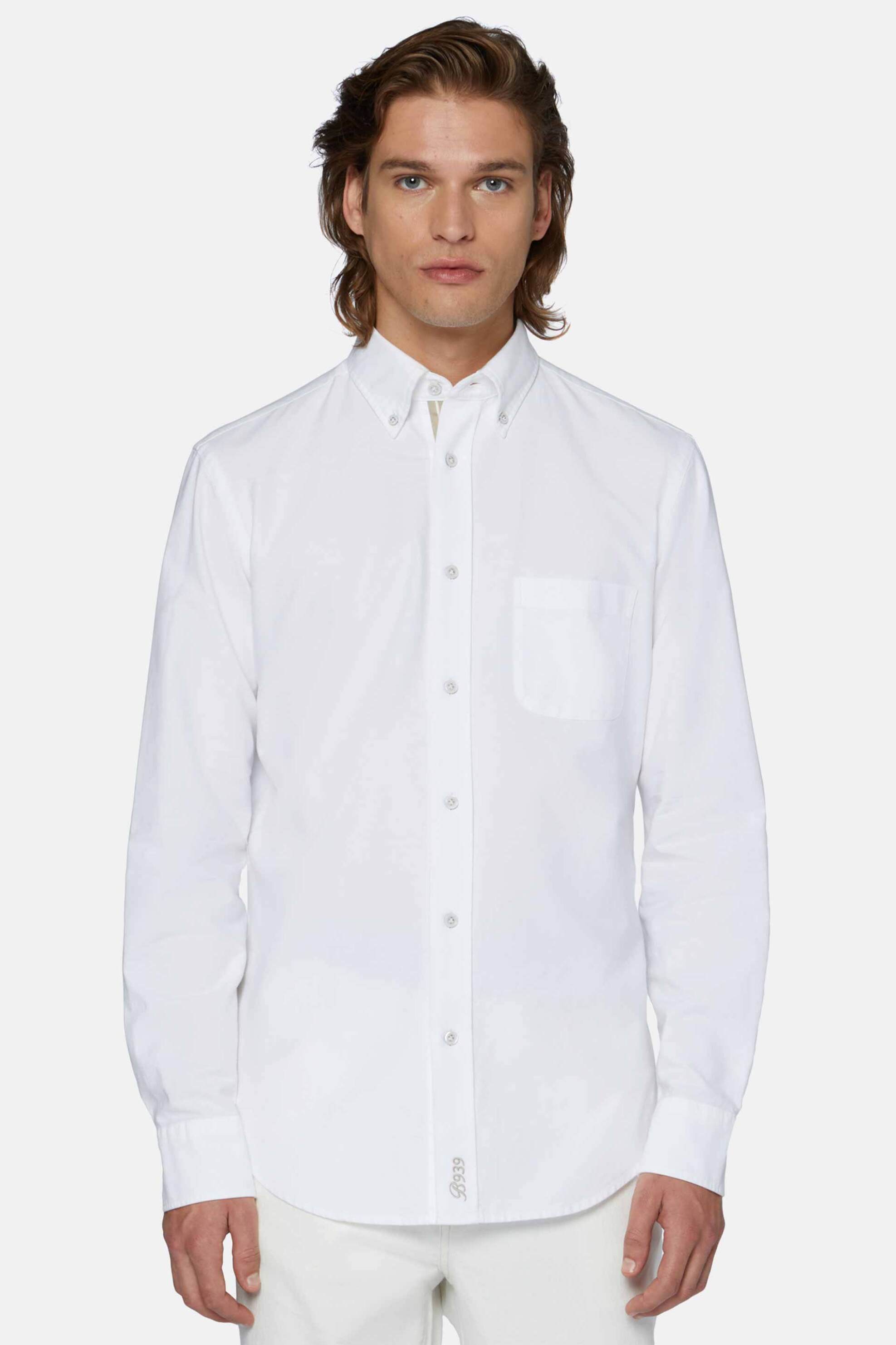 Ανδρική Μόδα > Ανδρικά Ρούχα > Ανδρικά Πουκάμισα > Ανδρικά Πουκάμισα Casual Boggi Milano ανδρικό πουκάμισο oxford button down με τσέπη Regular Fit - BO24P016001 Λευκό
