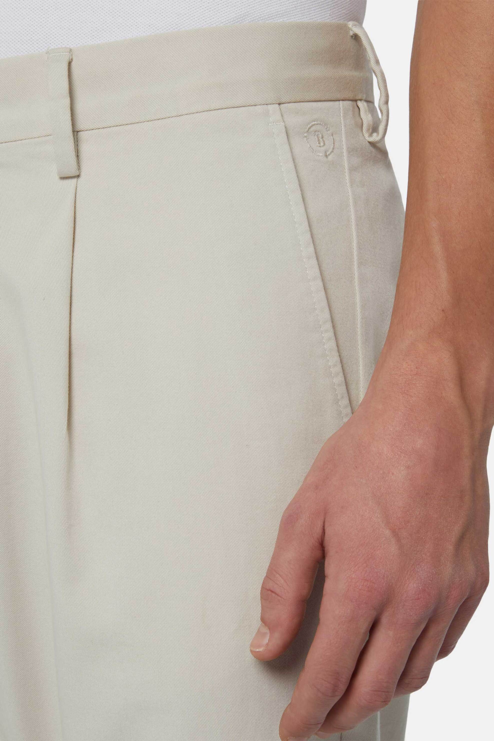 Boggi Milano Ανδρικό Παντελόνι Ελαστικό Μονόχρωμο Tapered Fit - Bo24P011401 Μπεζ