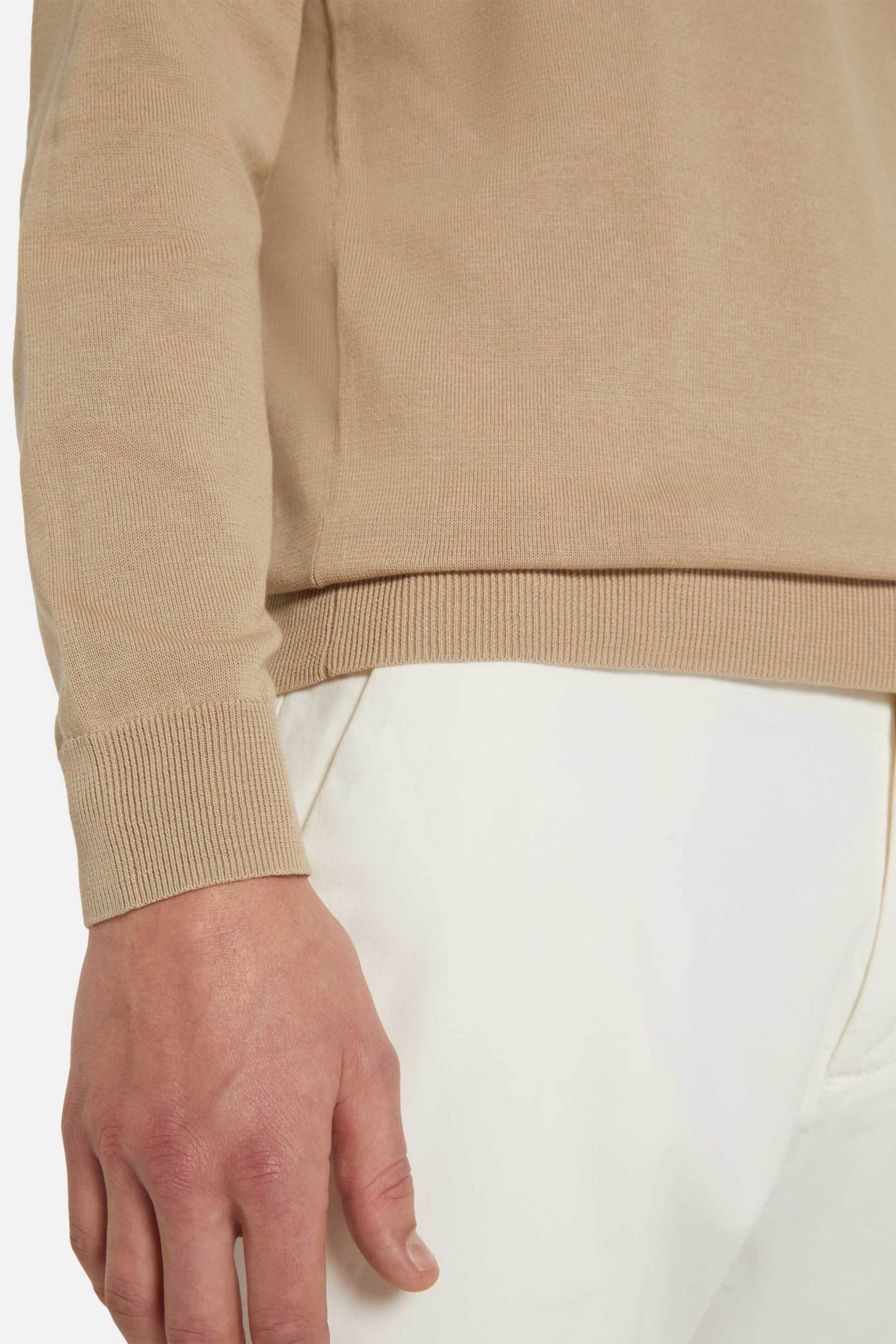 Boggi Milano Ανδρικό Πουλόβερ Μονόχρωμο Regular Fit - Bo24P027205 Μπεζ