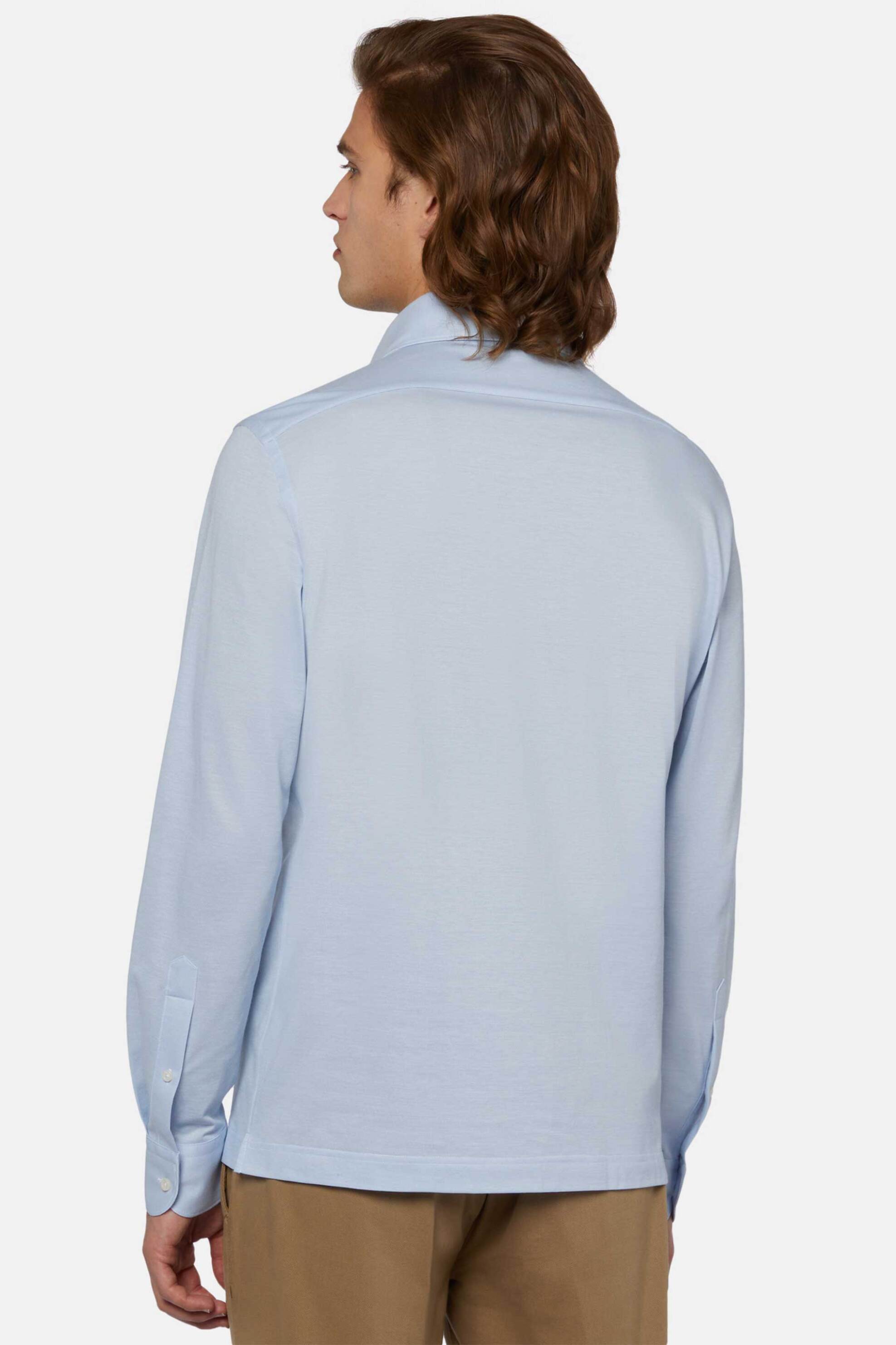 Boggi Milano Ανδρική Πόλο Μπλούζα Μονόχρωμη Regular Fit - Bo24P028101 Σιελ