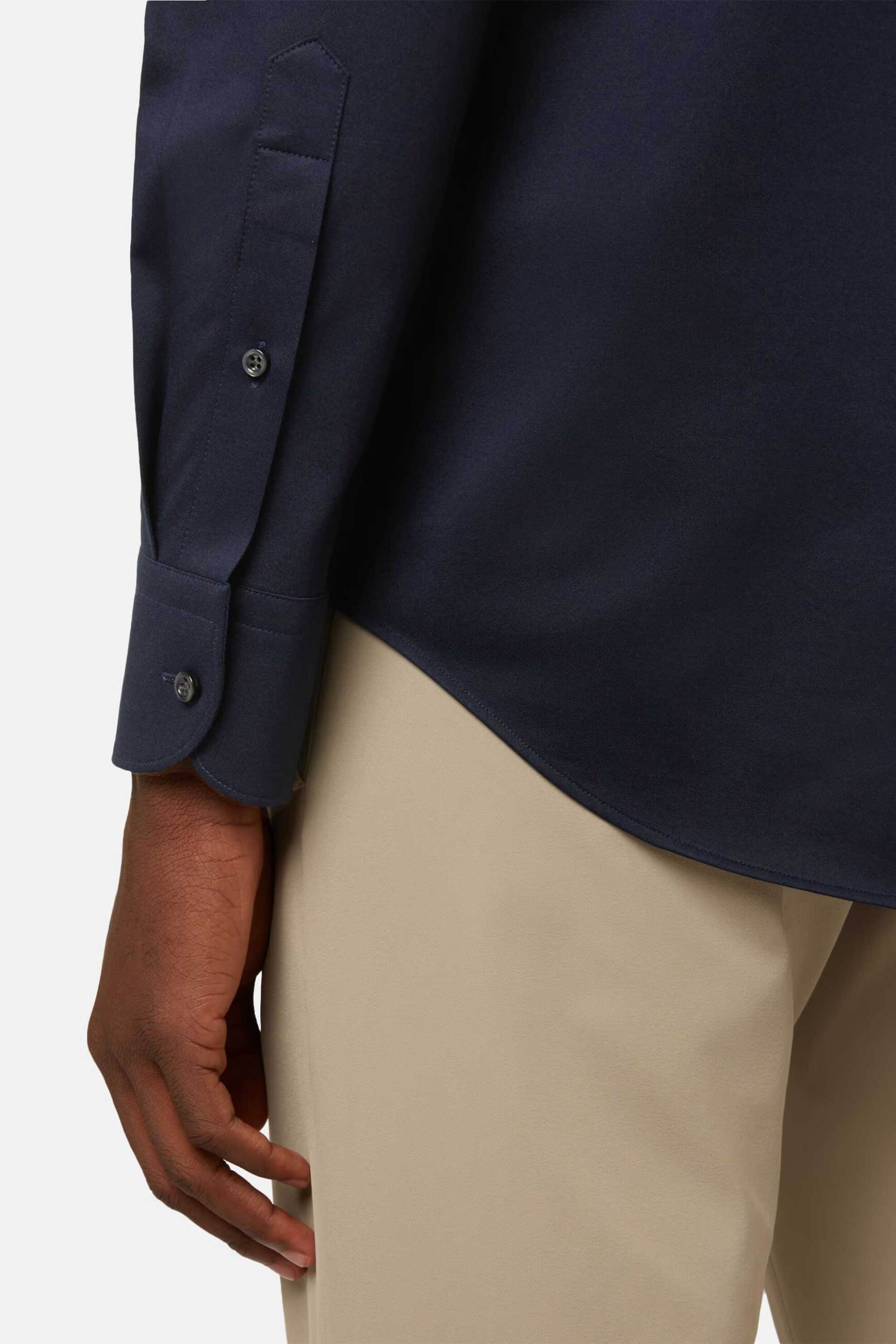 Boggi Milano Ανδρικό Πουκάμισο Μονόχρωμο Regular Fit - Bo21C004104 Μπλε Σκούρο