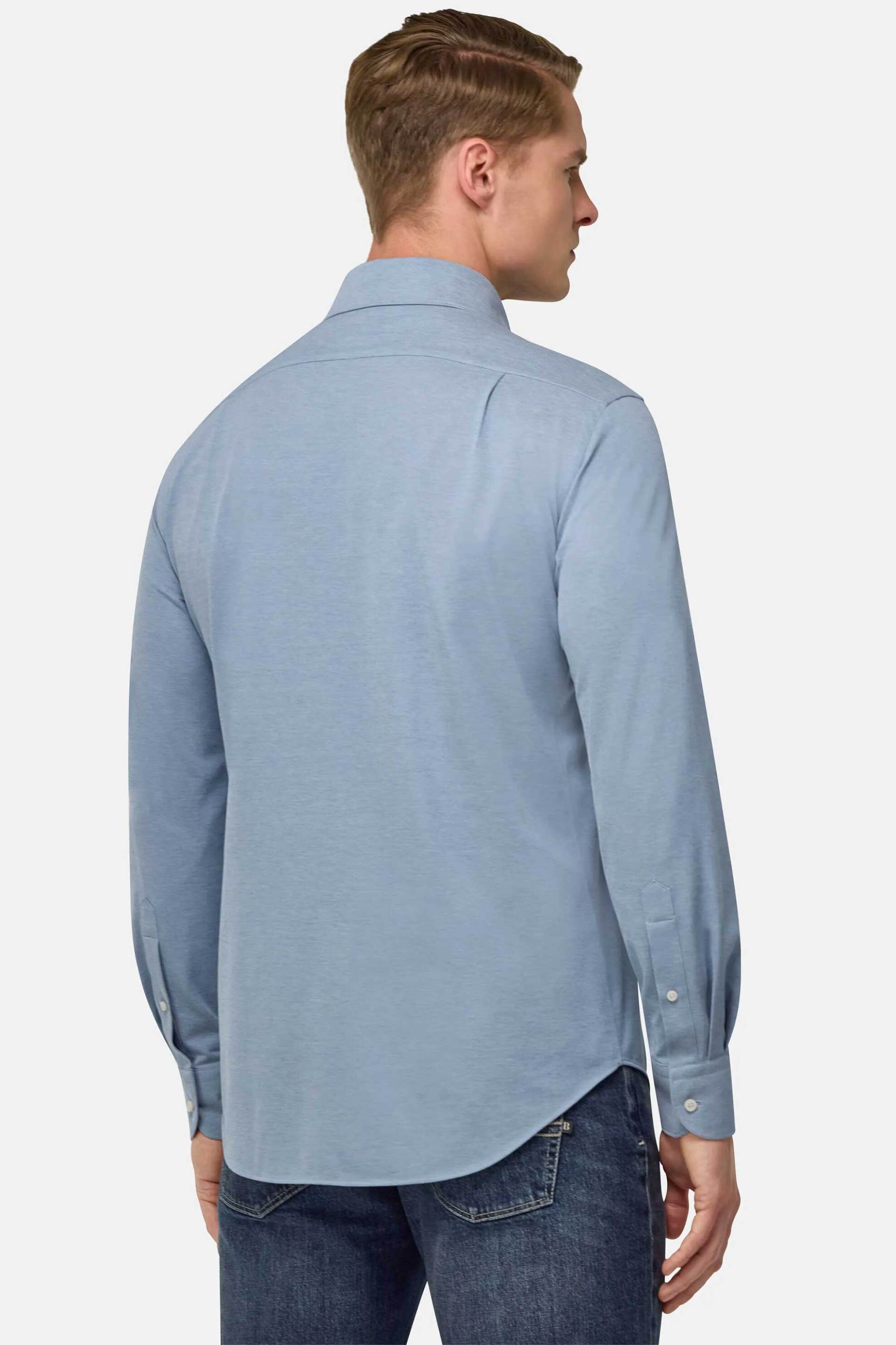 Boggi Milano Ανδρικό Πουκάμισο Μονόχρωμο Regular Fit - Bo25P004403 Μπλε