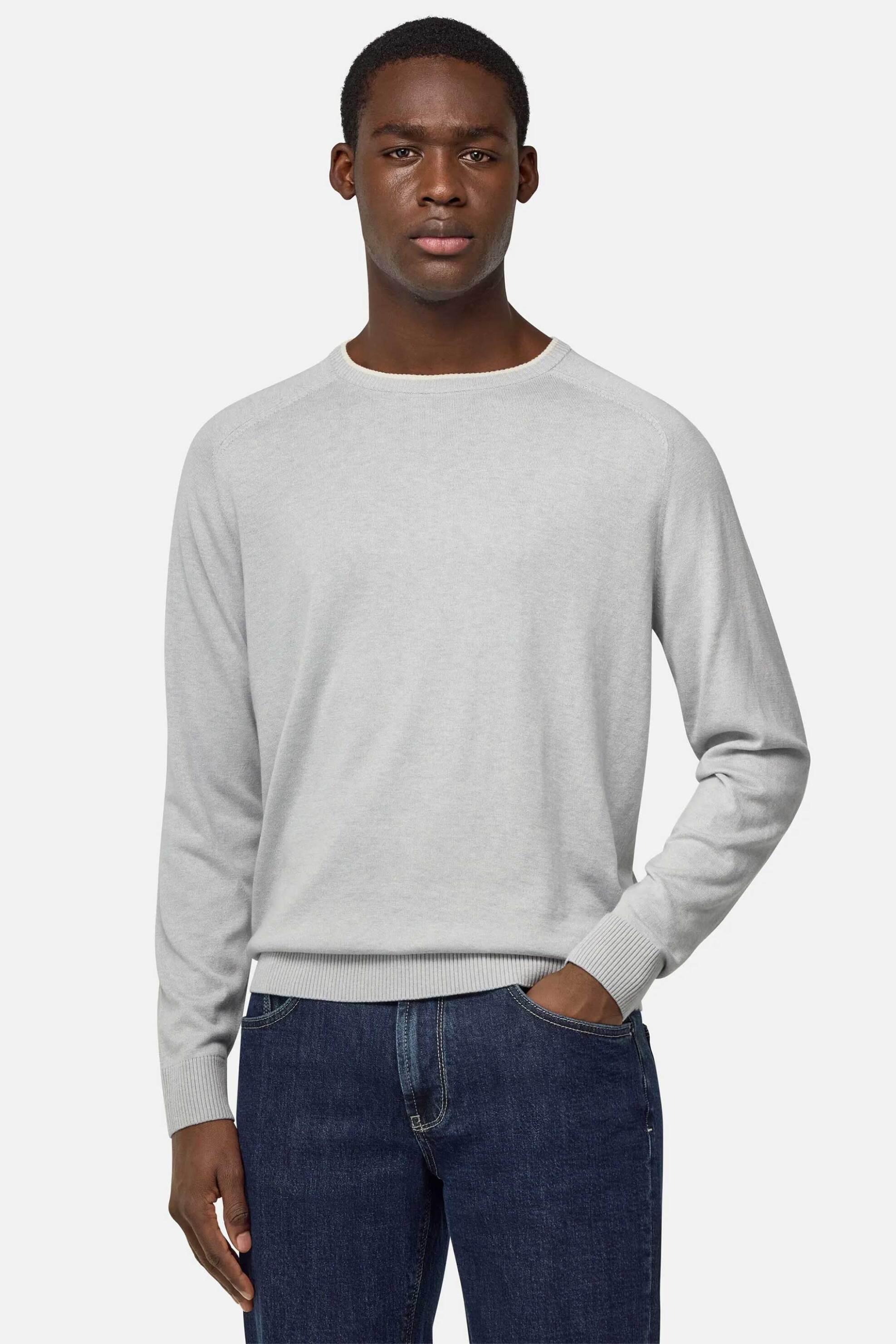 BOGGI MILANO Boggi Milano ανδρική μπλούζα Relaxed Fit - BO25P018202 Υπόλευκο