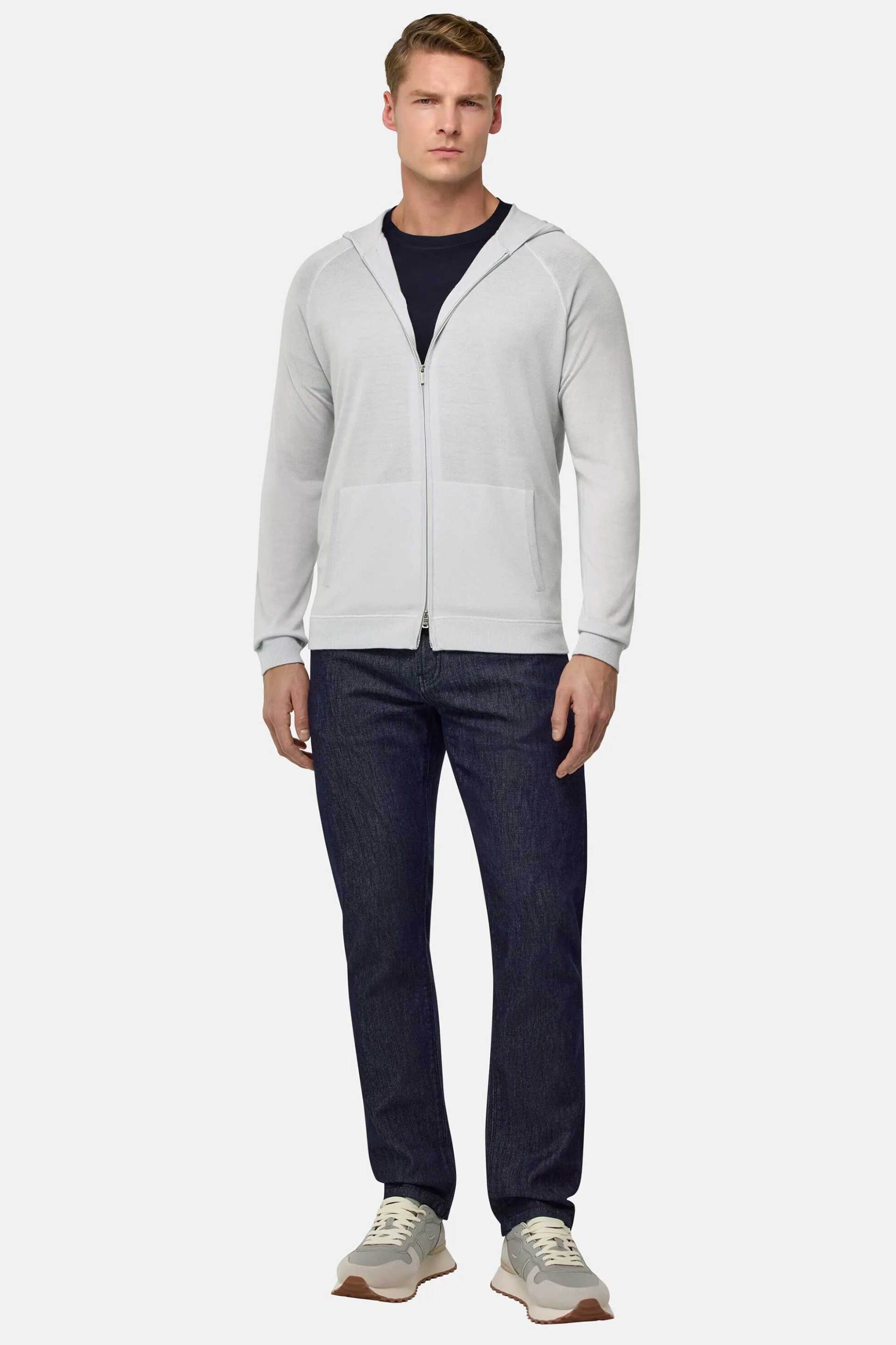 Boggi Milano ανδρική μάλλινη ζακέτα Regular Fit - BO25P018502 Υπόλευκο φωτογραφία