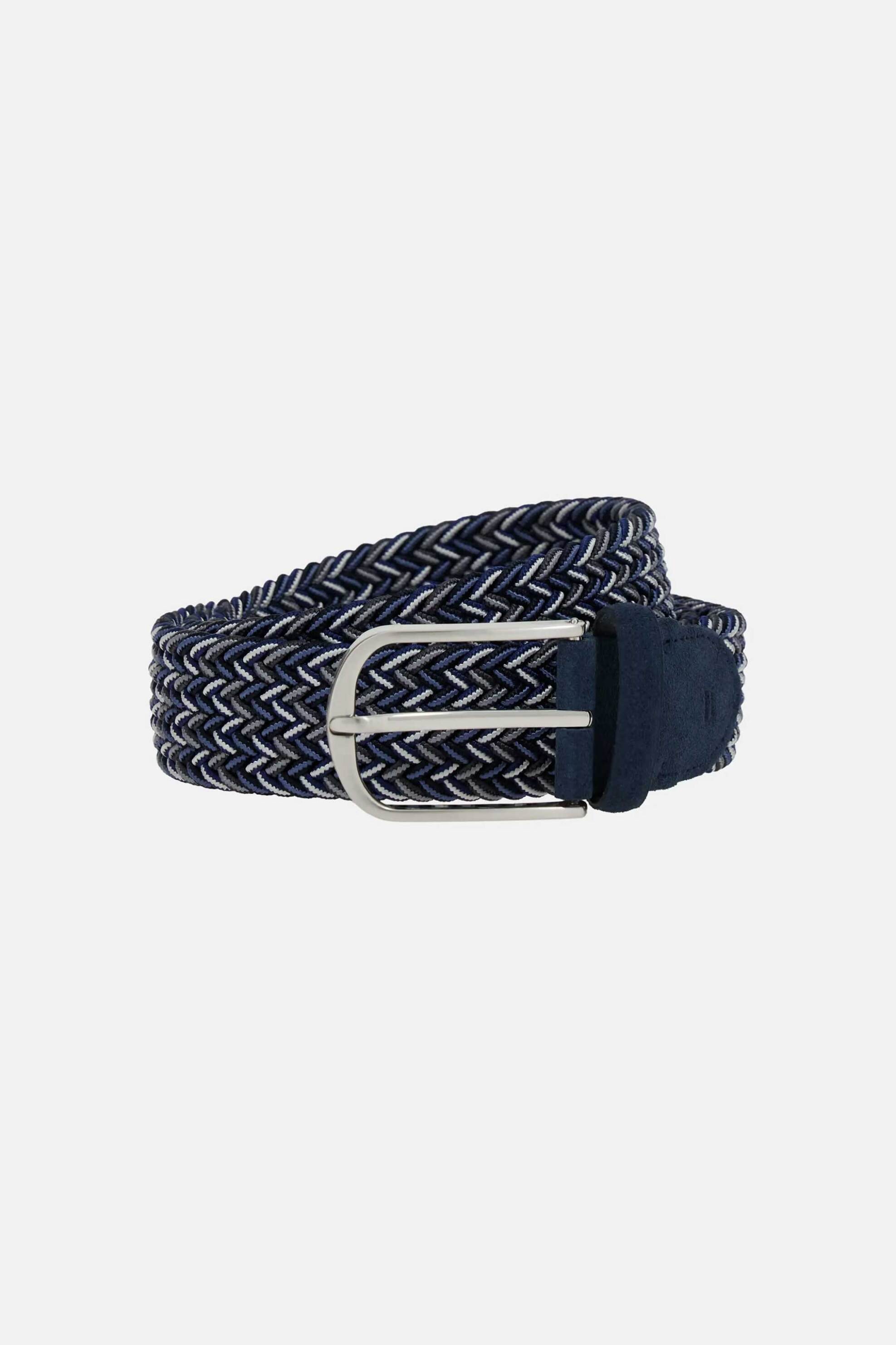 Boggi Milano ανδρική ζώνη με πλεκτό σχέδιο - BO25P032901 Μπλε Σκούρο