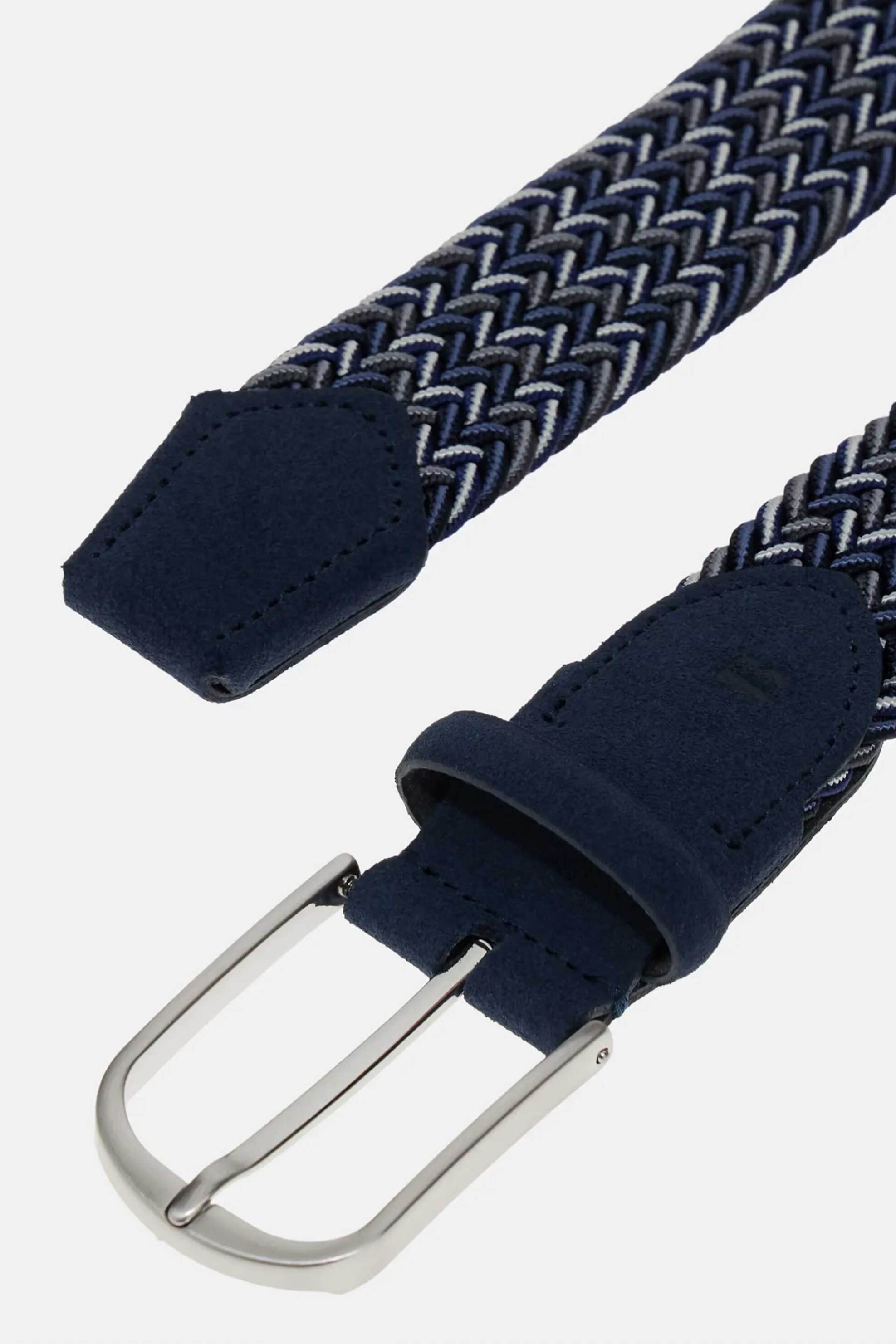 Boggi Milano Ανδρική Ζώνη με Πλεκτό Σχέδιο - Bo25P032901 Μπλε Σκούρο