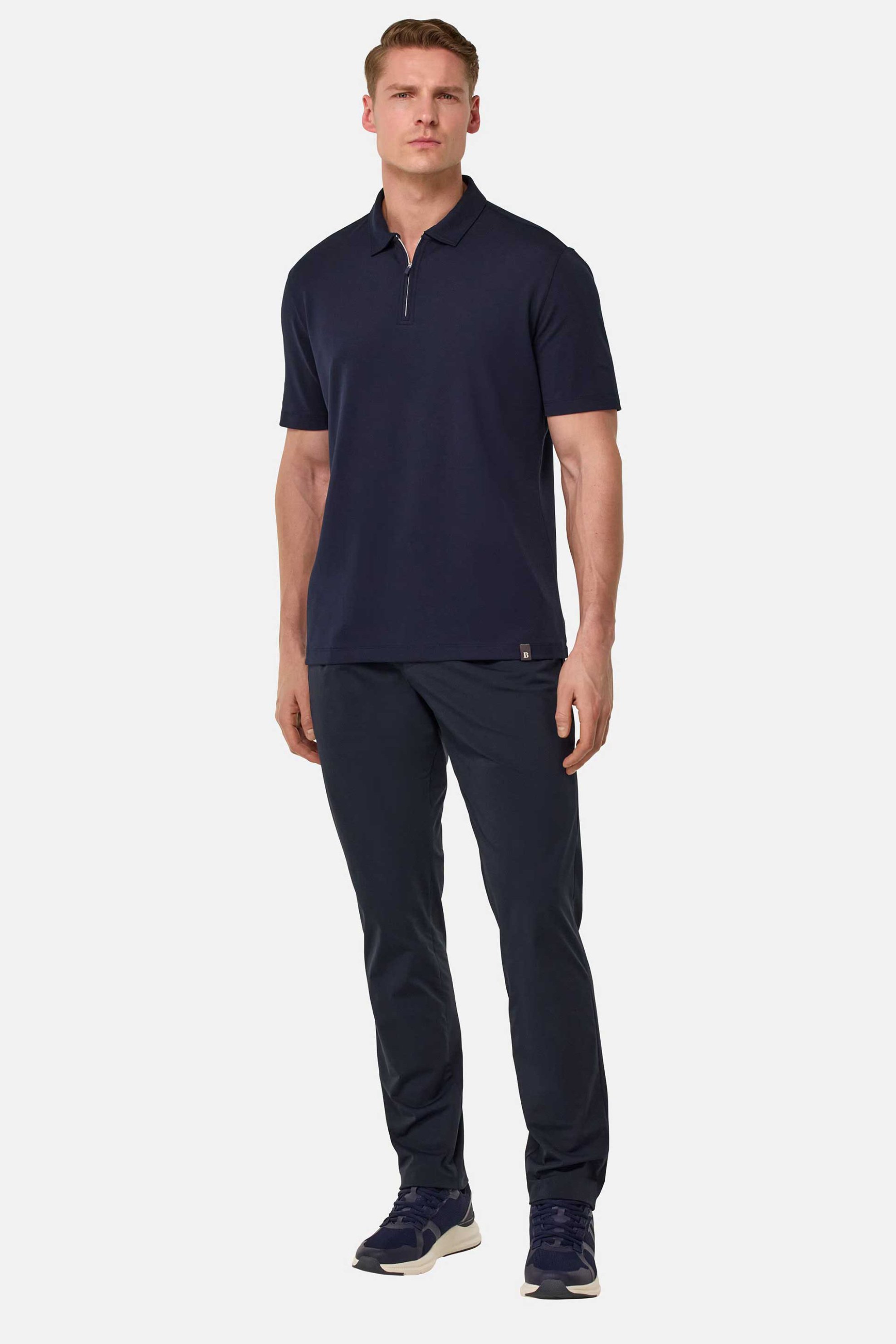 BOGGI MILANO Boggi Milano ανδρικό παντελόνι μονόχρωμο Regular Fit - BO25P042705 Μπλε Σκούρο