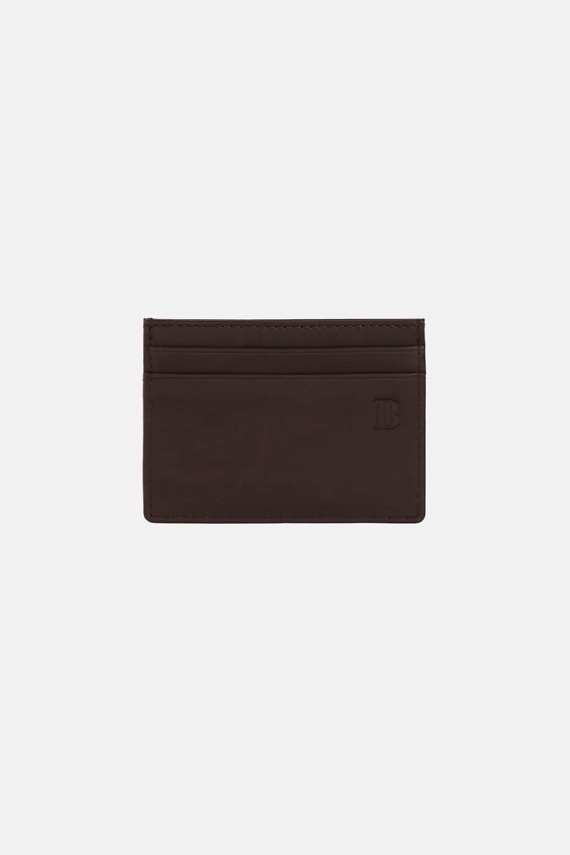Boggi Milano ανδρική δερμάτινη θήκη για κάρτες με logo - BO25P062602 Καφέ φωτογραφία