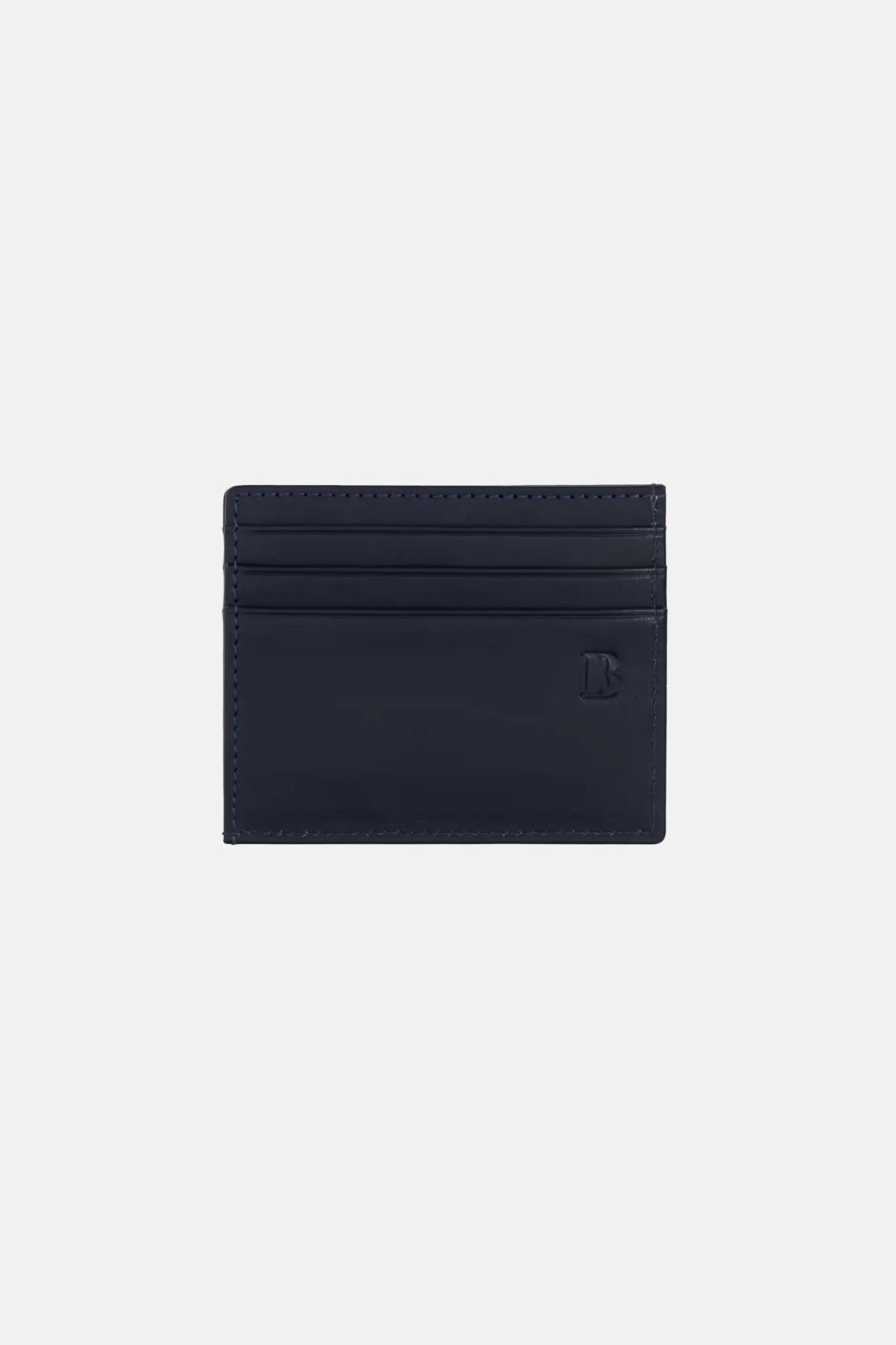 Boggi Milano ανδρική δερμάτινη θήκη για κάρτες με logo - BO25P062603 Μπλε Σκούρο φωτογραφία
