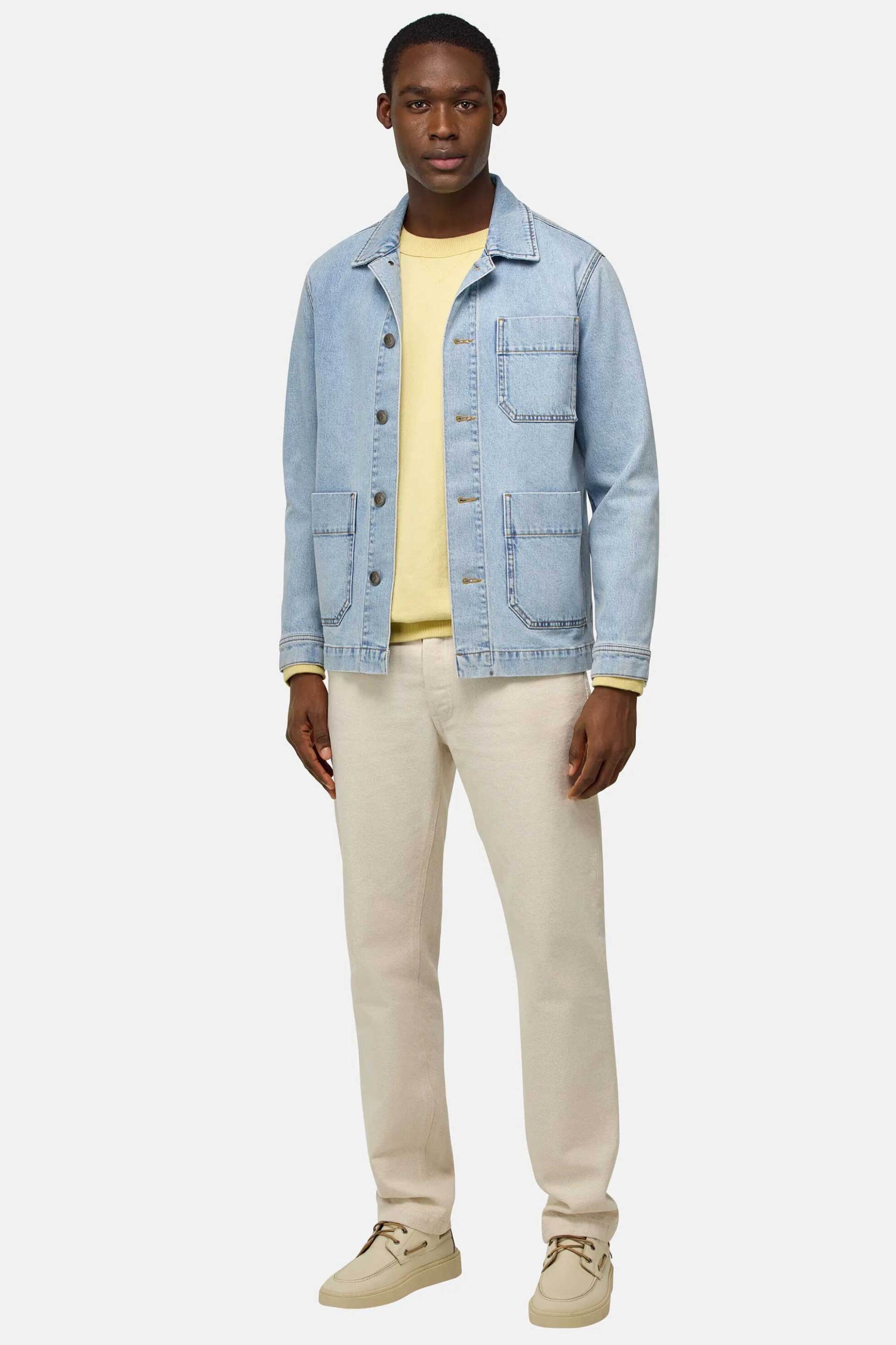 Boggi Milano ανδρικό denim overshirt με τσεπάκια Regular Fit - BO25P071801 Denim Blue φωτογραφία