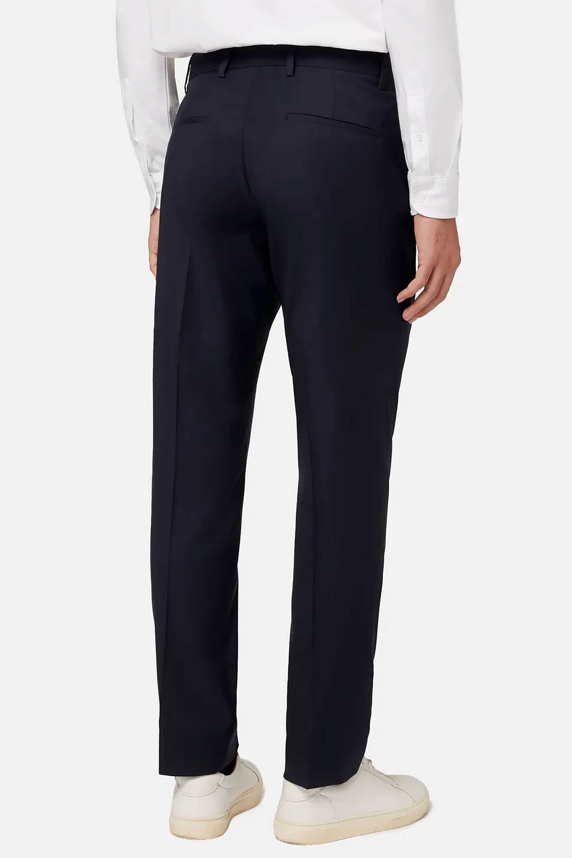 Boggi Milano ανδρικό παντελόνι από μαλλί Regular Fit - BO22C012301 Μπλε Σκούρο φωτογραφία