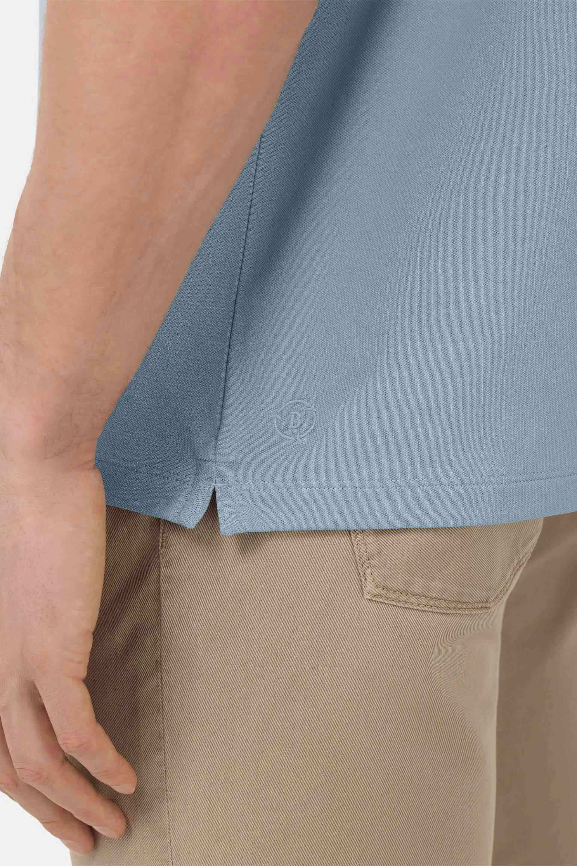 Boggi Milano Ανδρική Μπλούζα Πόλο Πικέ Κοντομάνικη Regular Fit - Bo25P004204 Μπλε Ανοιχτό