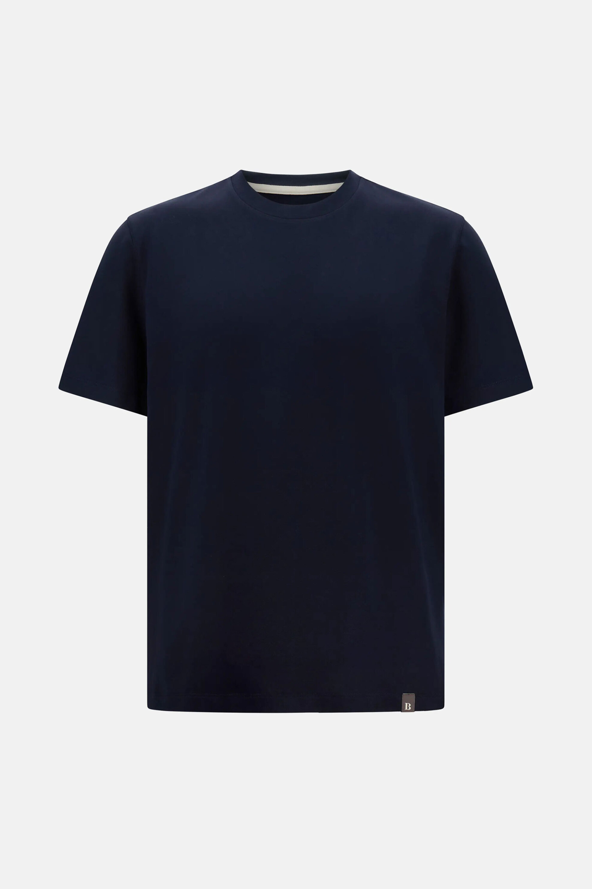 Boggi Milano Ανδρικό T-Shirt Πικέ Μονόχρωμο Regular Fit - Bo25P004302 Μπλε Σκούρο