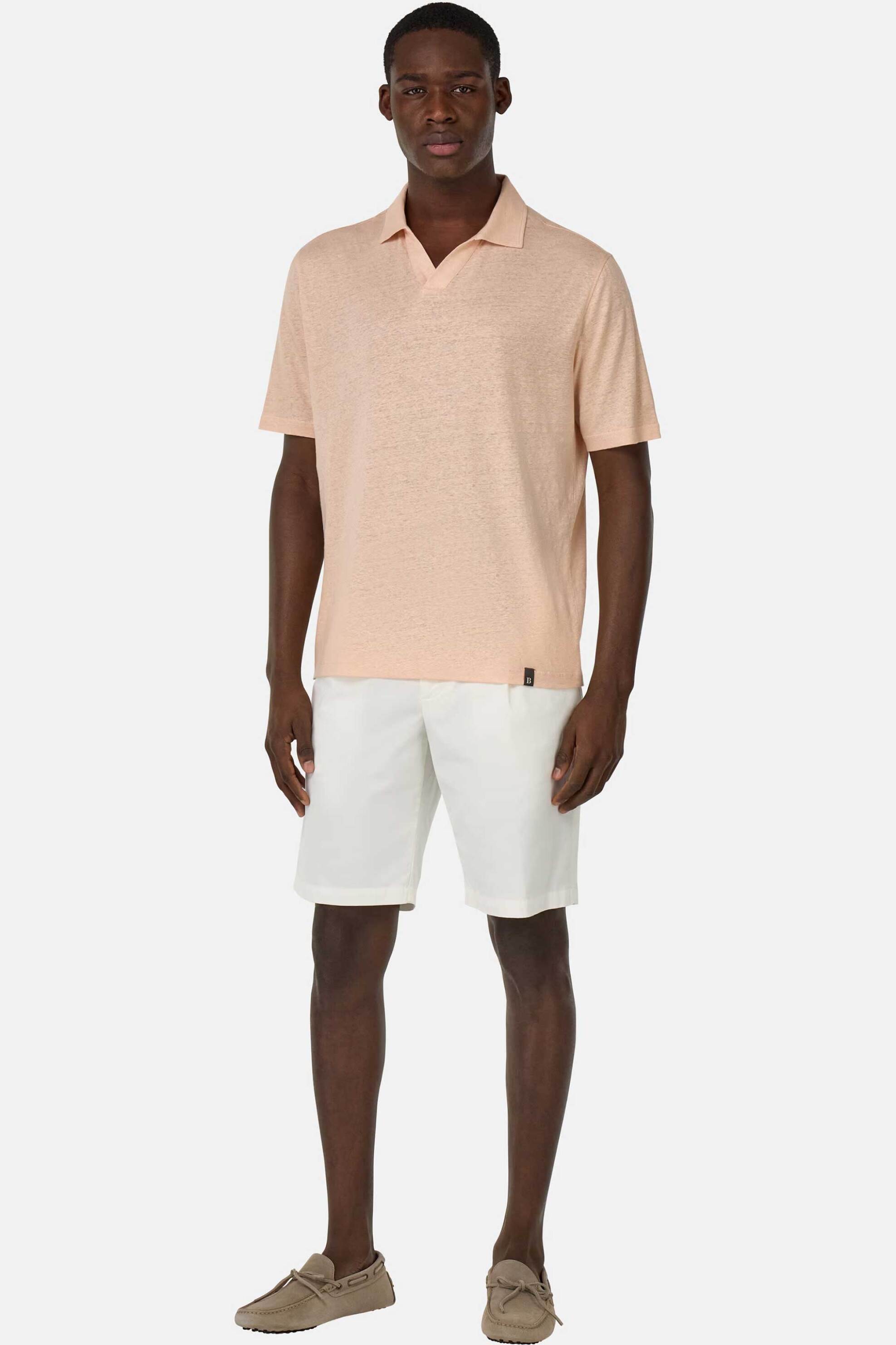 Boggi Milano ανδρική βερμούδα μονόχρωμη Regular Fit - BO25P037912 Λευκό