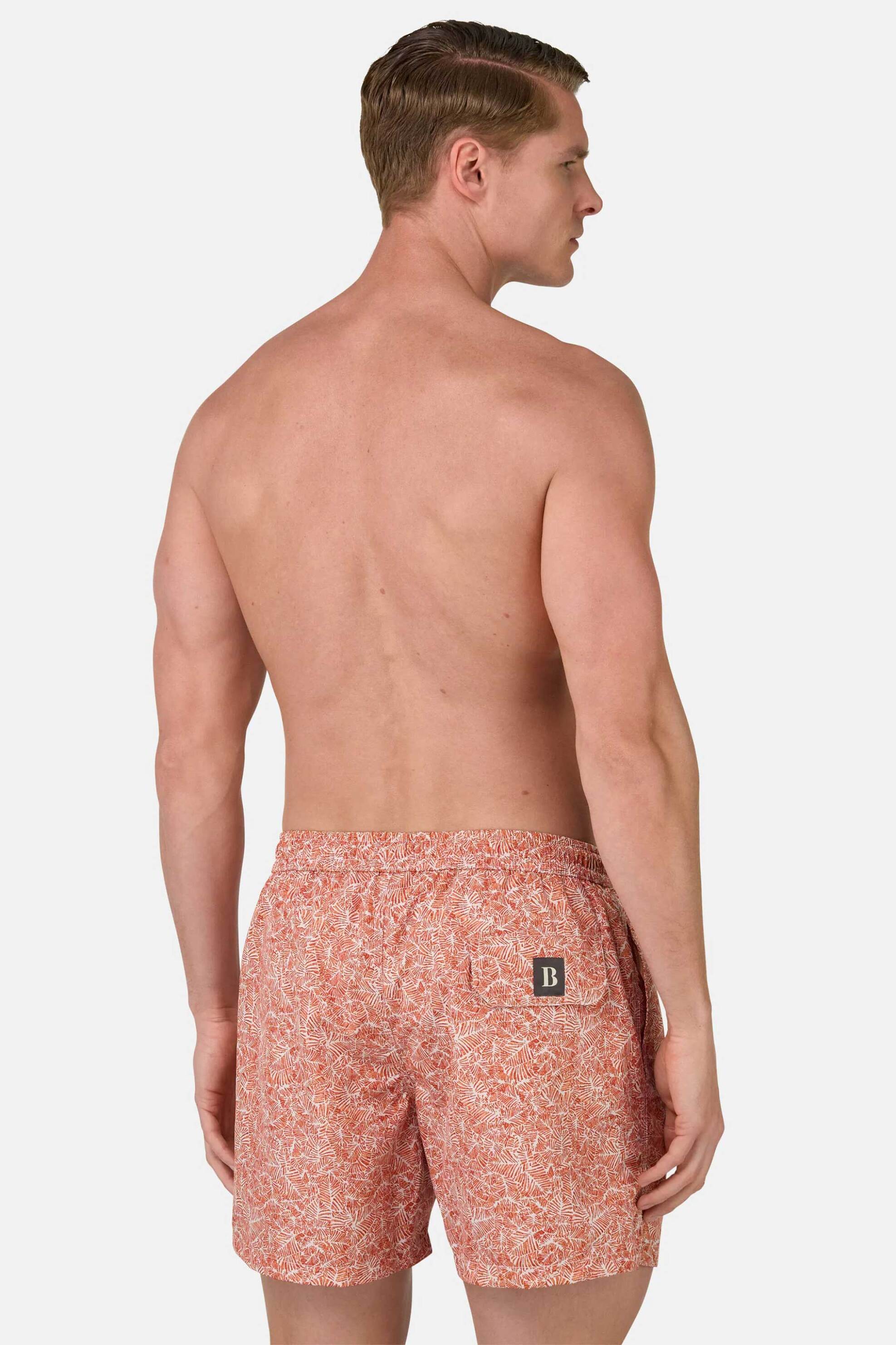 Boggi Milano ανδρικό μαγιό με floral print - BO25P066002 Μπορντό φωτογραφία