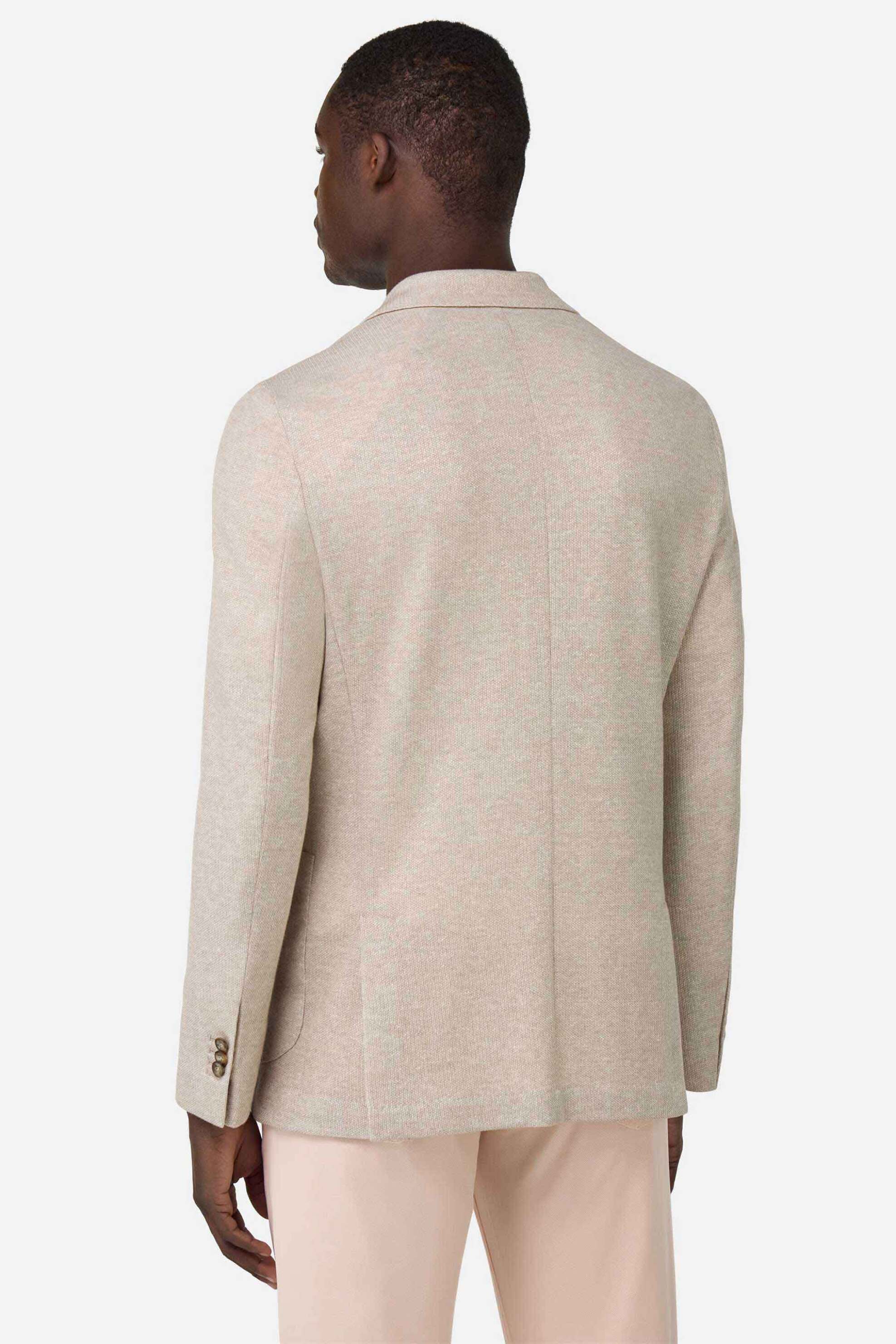 Boggi Milano Ανδρικό Σακάκι από Λινάρι Και Βαμβάκι Regular Fit - Bo25P067701 Μπεζ