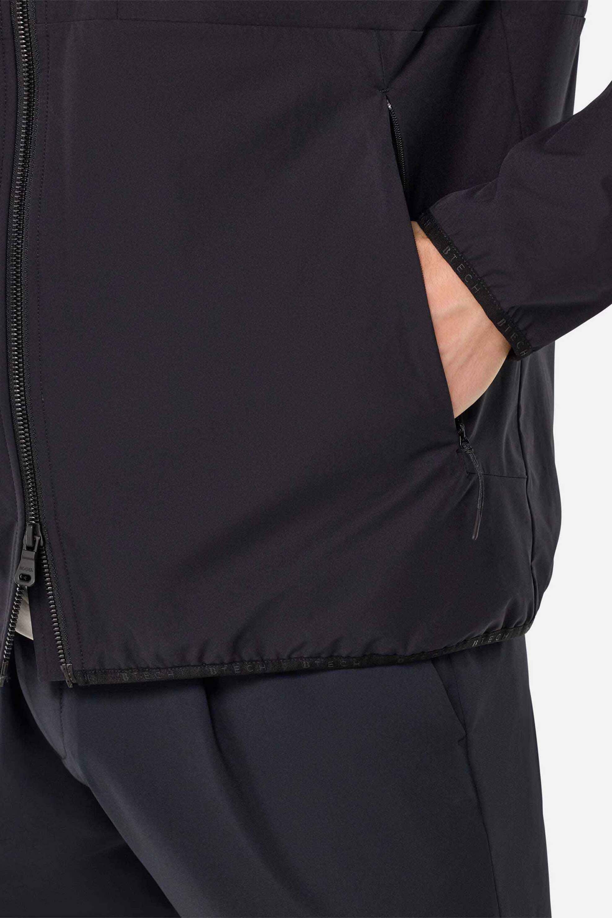 Boggi Milano Ανδρικό Bomber Jacket Αδιάβροχο με Ψηλό Λαιμό - Bo25P068301 Μπλε Σκούρο