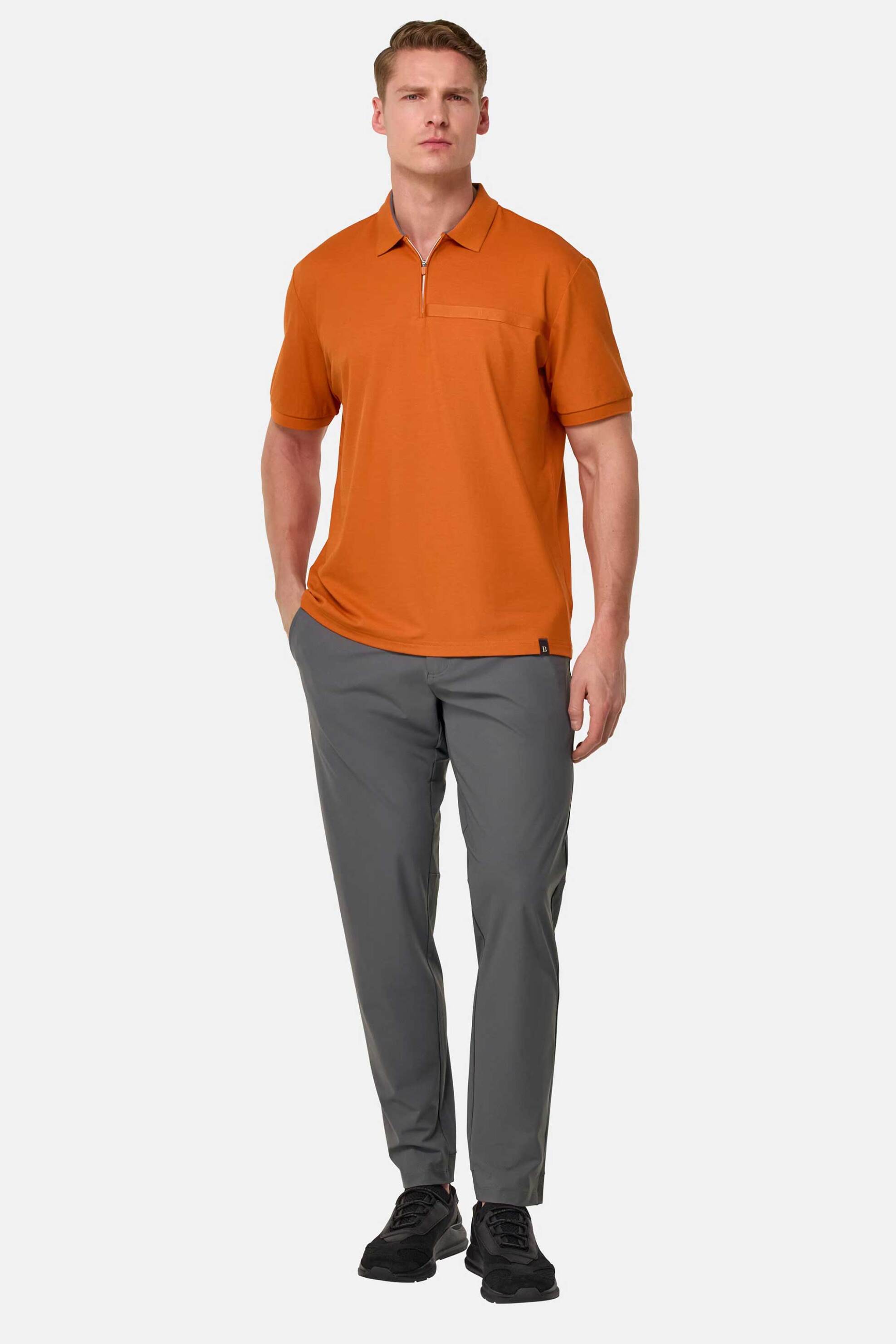 Boggi Milano ανδρικό παντελόνι με ελαστική μέση Regular Fit - BO25P021501 Ανθρακί