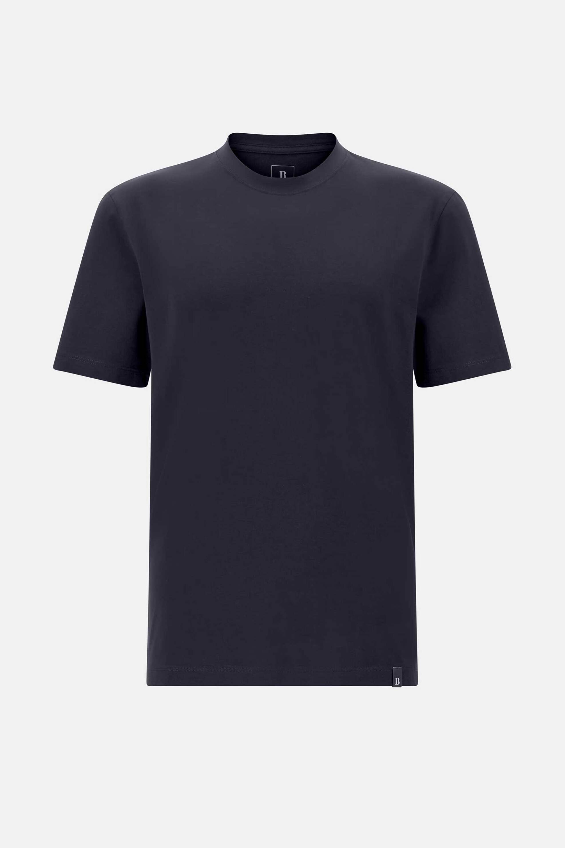 Boggi Milano Ανδρικό T-Shirt Μονόχρωμο Regular Fit - Bo25P046101 Μπλε Σκούρο