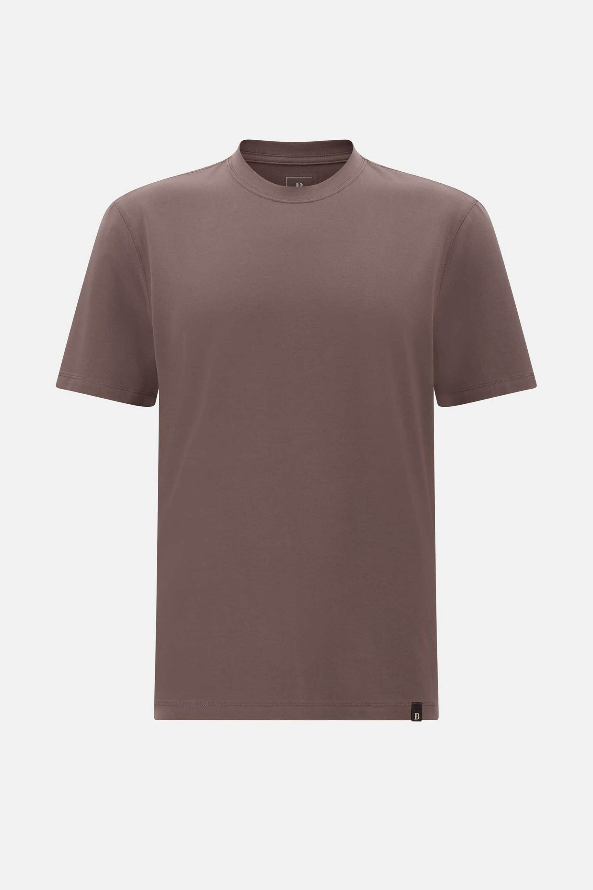 Boggi Milano Ανδρικό T-Shirt Μονόχρωμο Regular Fit - Bo25P046107 Καφέ Ανοιχτό