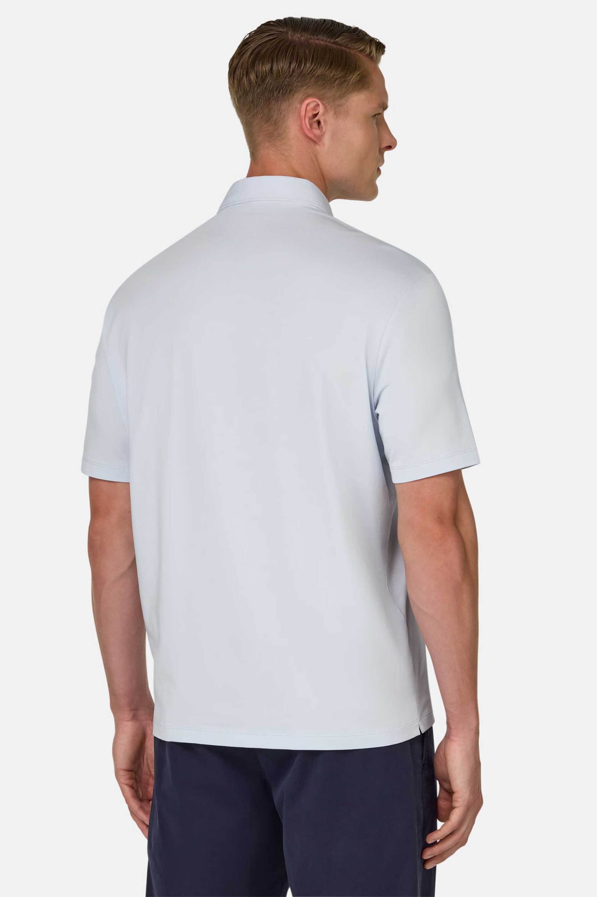 Boggi Milano Ανδρική Μπλούζα Πόλο Μονόχρωμη Regular Fit - Bo25P046204 Σιελ