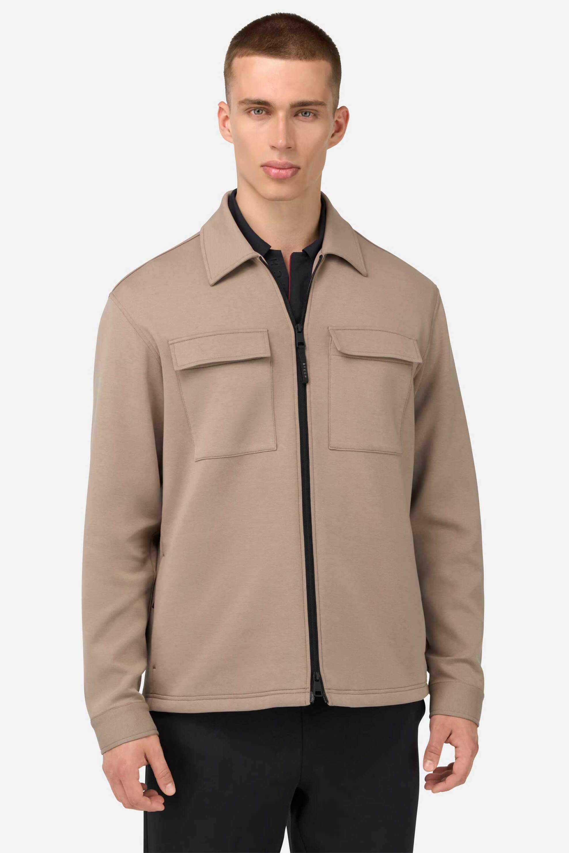 Boggi Milano ανδρικό jacket με flap τσέπες - BO25A003901 Καφέ Ανοιχτό