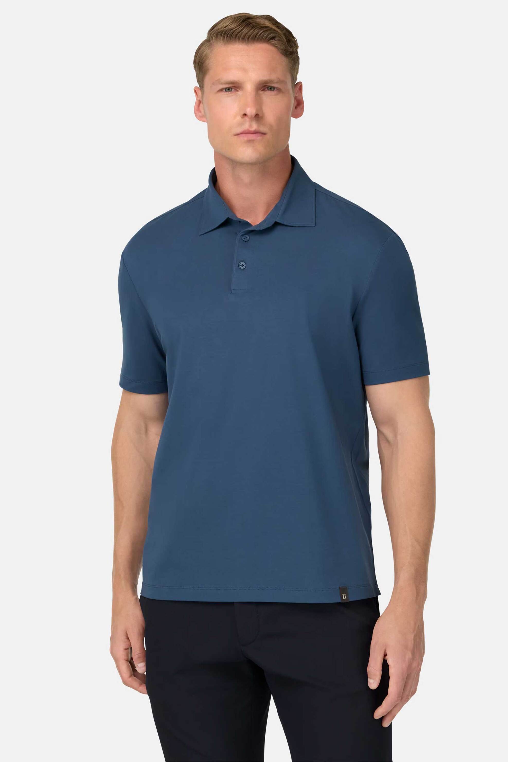 Boggi Milano ανδρική μπλούζα πόλο Regular Fit - BO25A006903 Μπλε