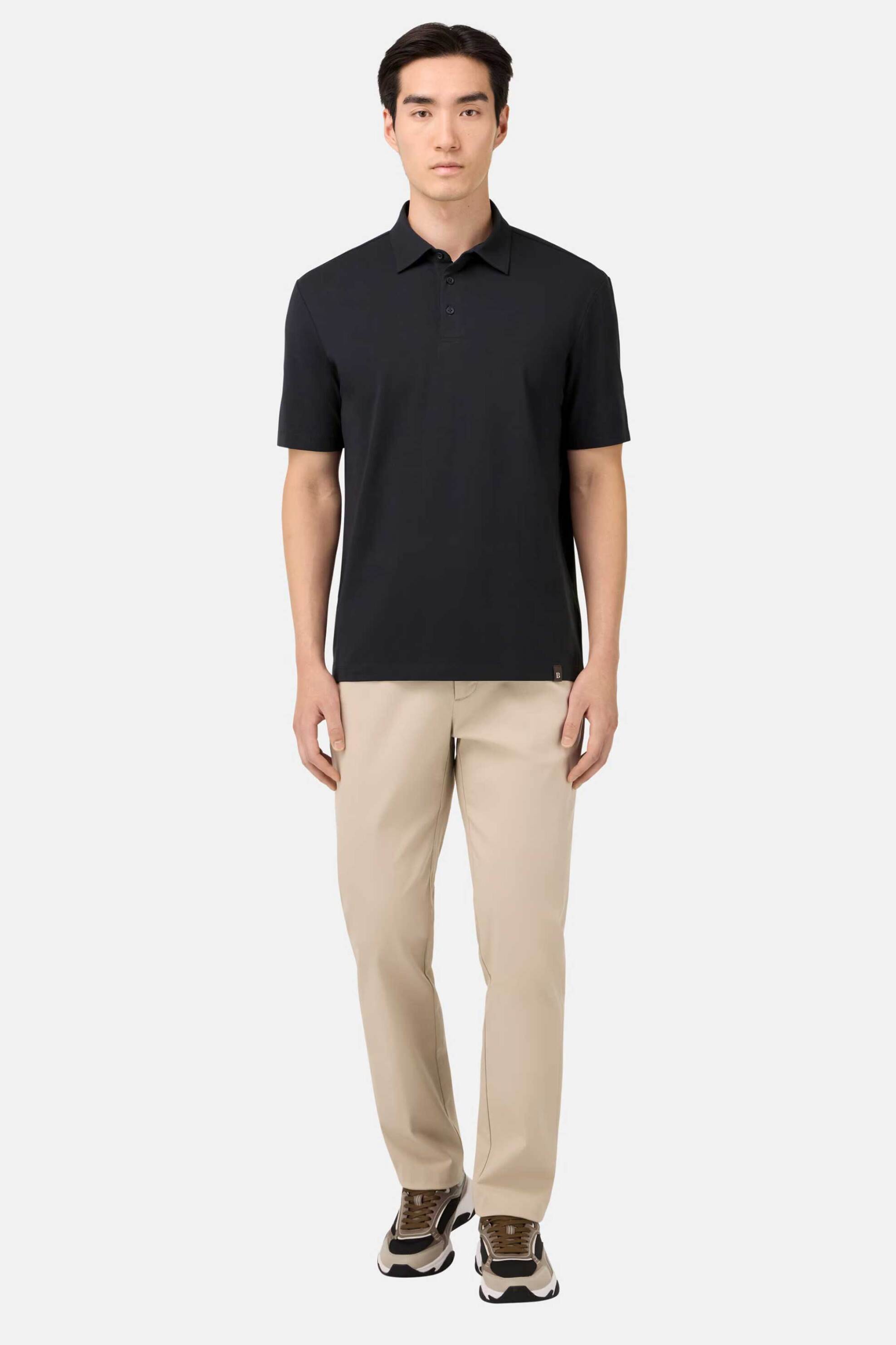 Boggi Milano ανδρική μπλούζα πόλο Regular Fit - BO25A006905 Ανθρακί φωτογραφία