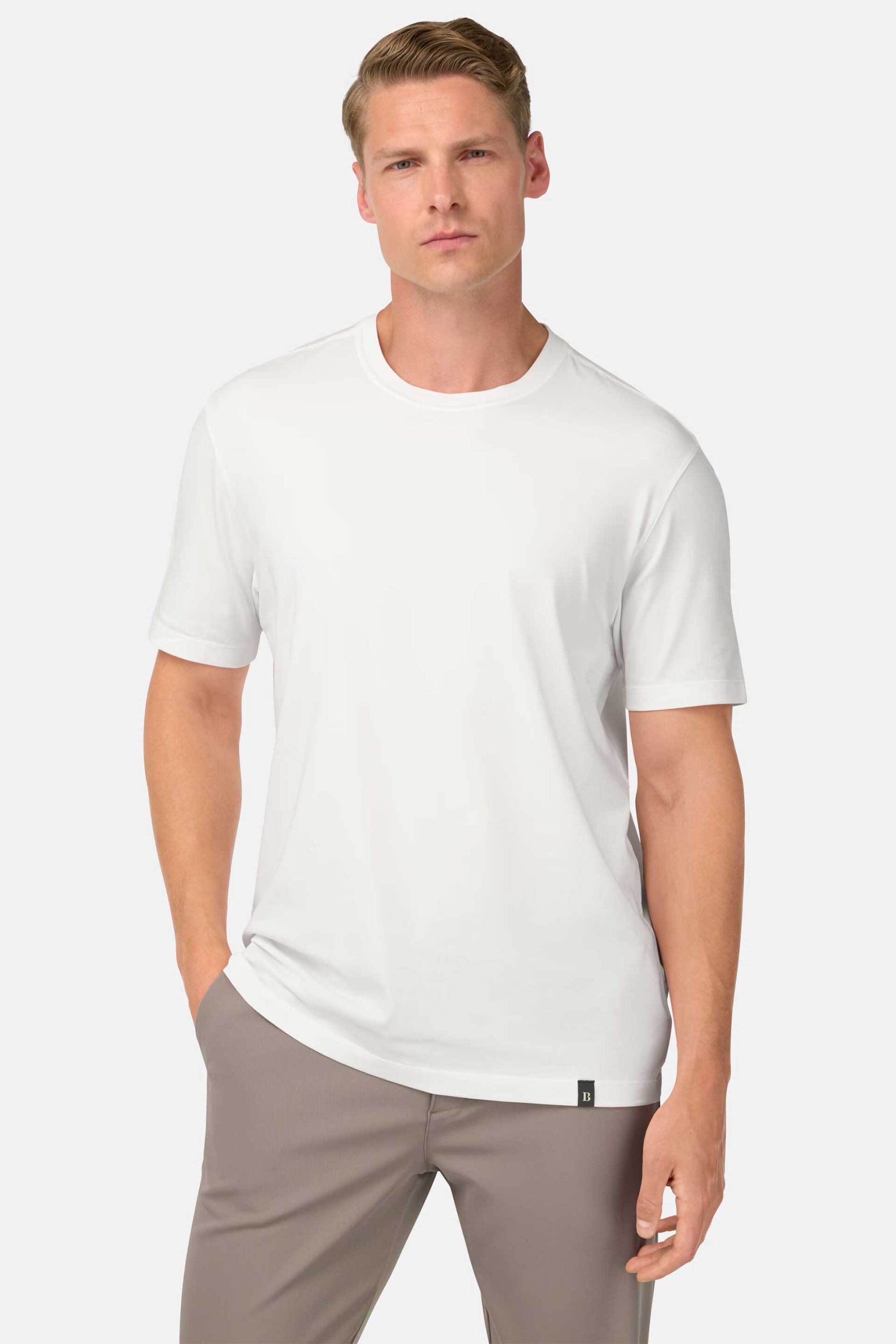 Boggi Milano ανδρικό T-shirt μονόχρωμο Regular Fit - BO25A007009 Λευκό