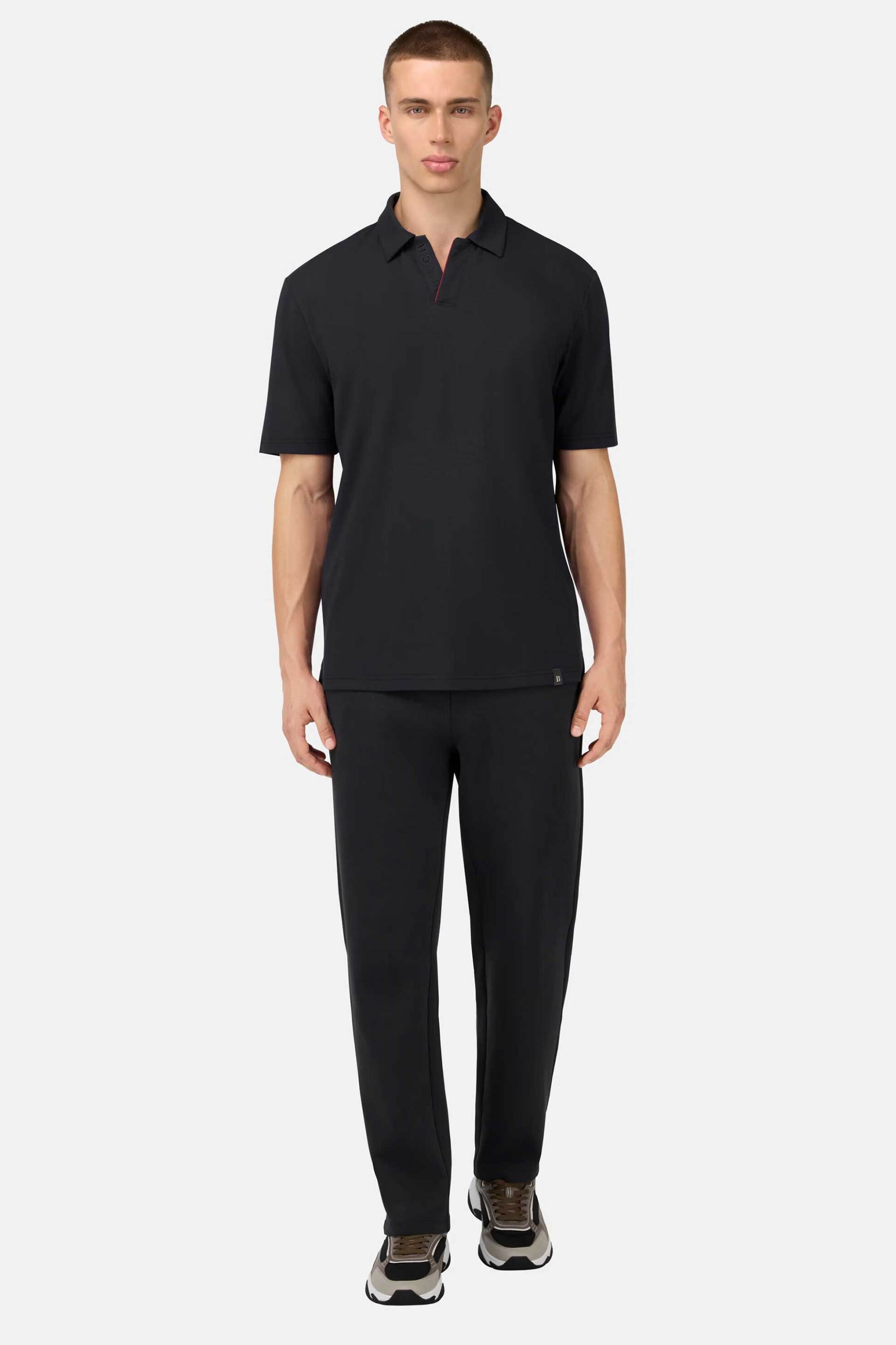 Boggi Milano ανδρικό παντελόνι φόρμας με ελαστική μέση - BO25A034903 Μαύρο