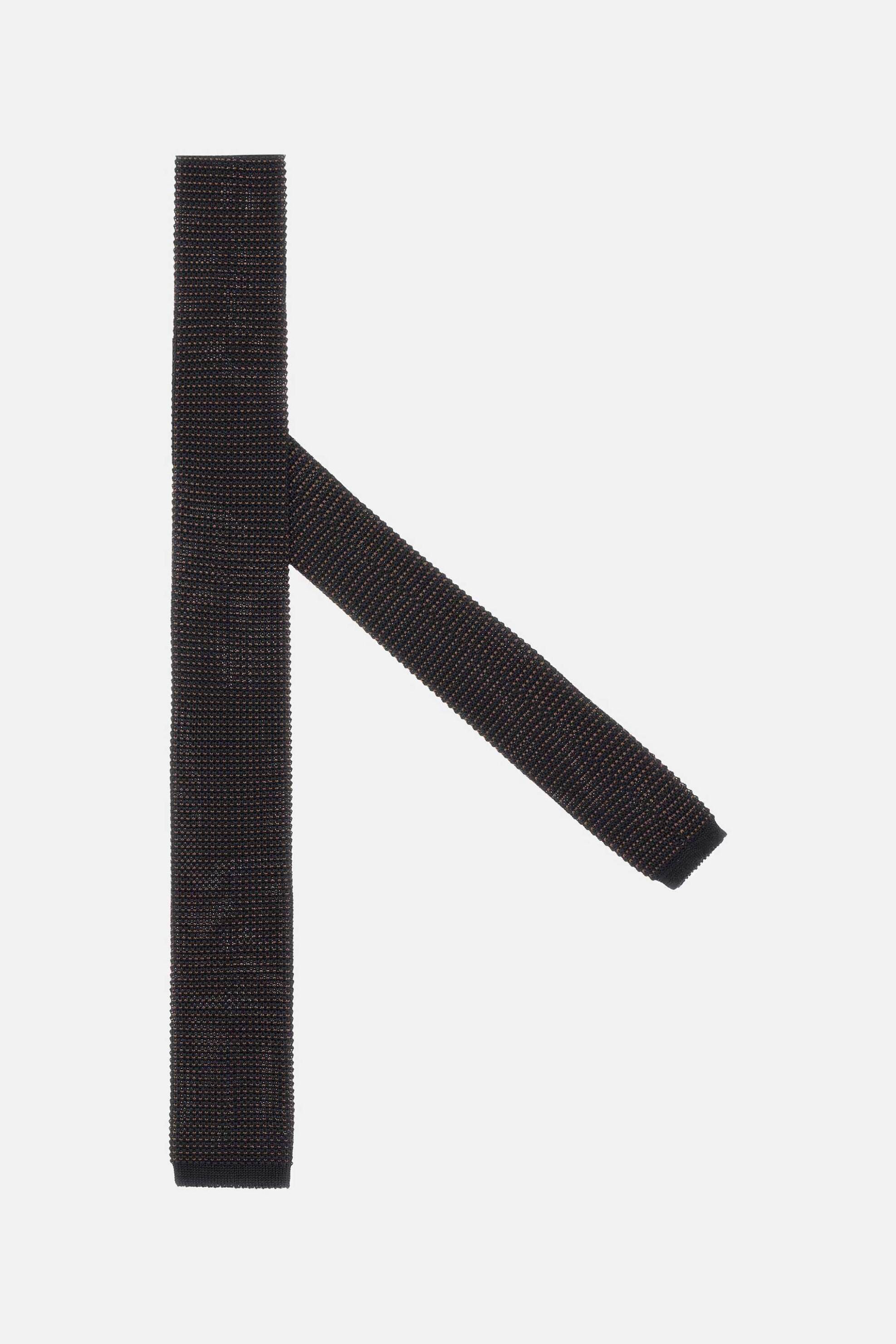 Boggi Milano ανδρική μεταξωτή γραβάτα με σχέδιο στην πλέξη - BO25A105701 Καφέ φωτογραφία