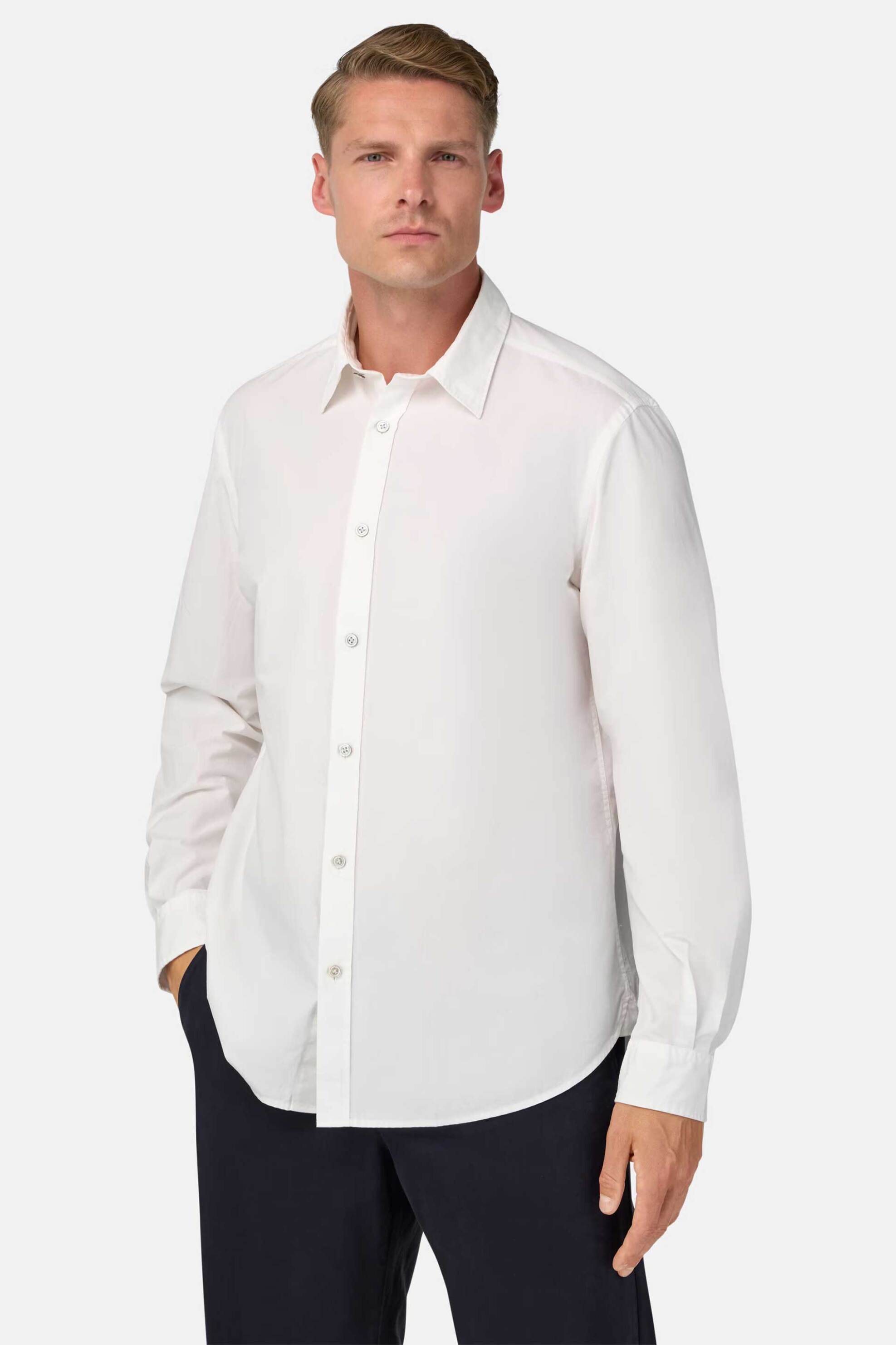 Boggi Milano ανδρικό πουκάμισο Regular Fit - BO25A055901 Λευκό