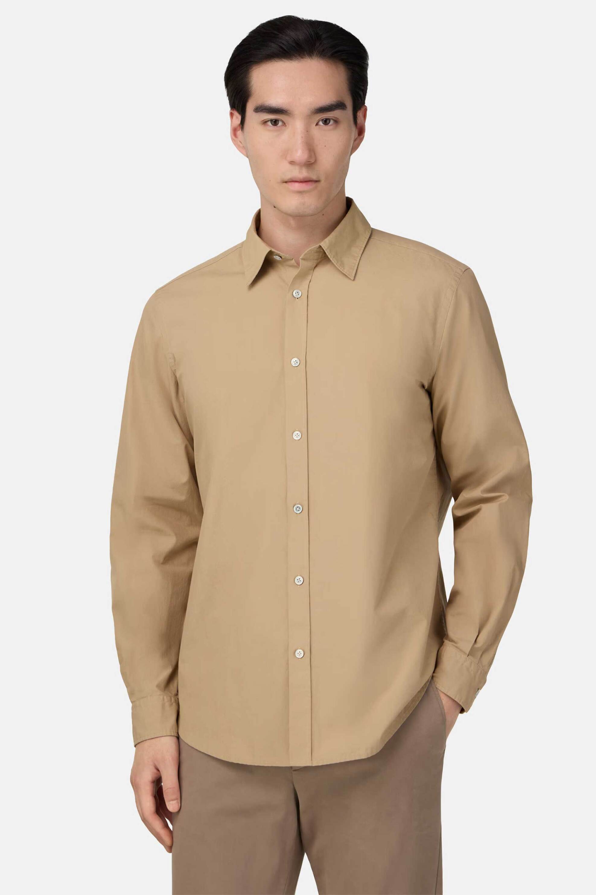 Boggi Milano ανδρικό πουκάμισο Regular Fit - BO25A055902 Μπεζ