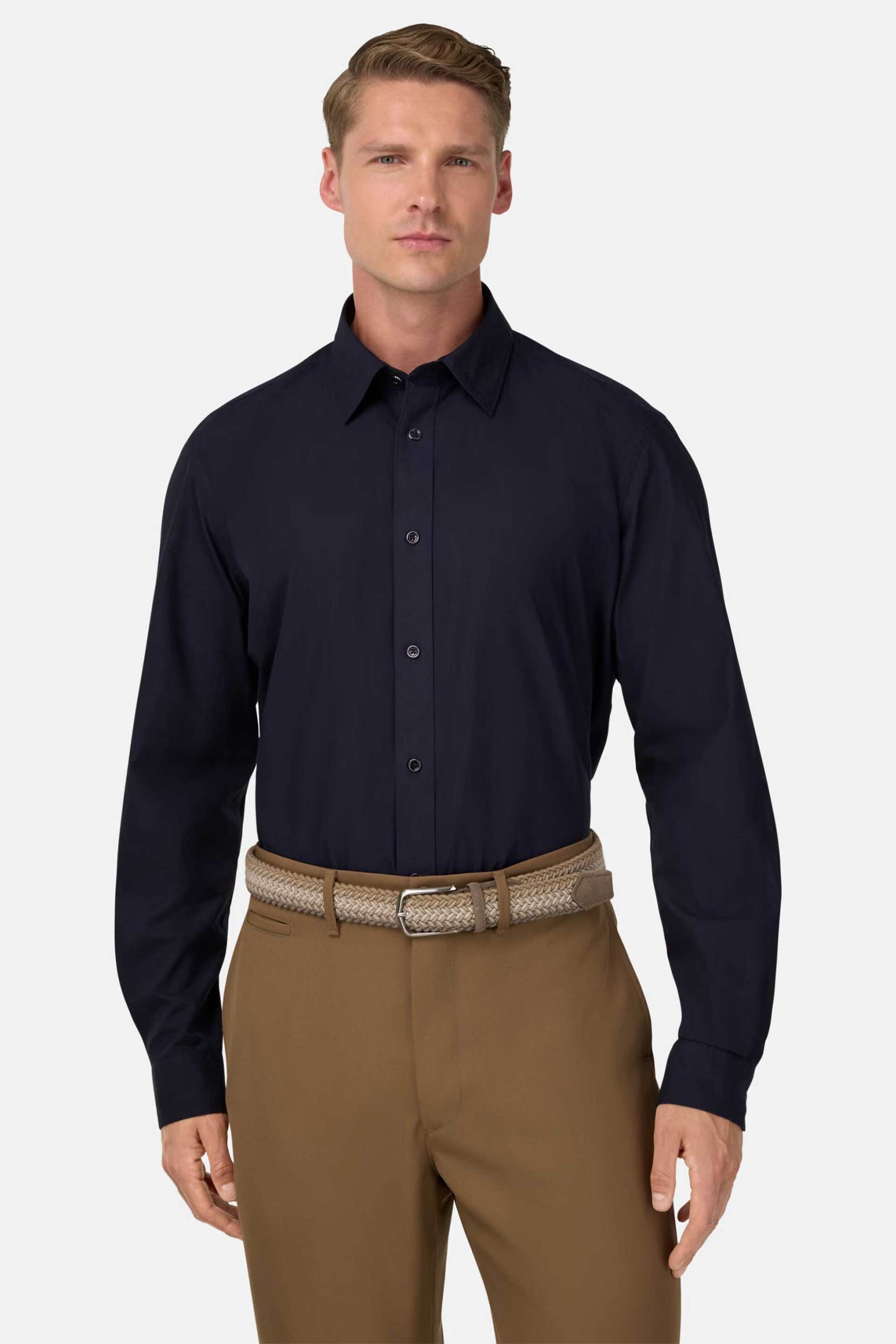 Boggi Milano ανδρικό πουκάμισο Regular Fit - BO25A055903 Μπλε Σκούρο