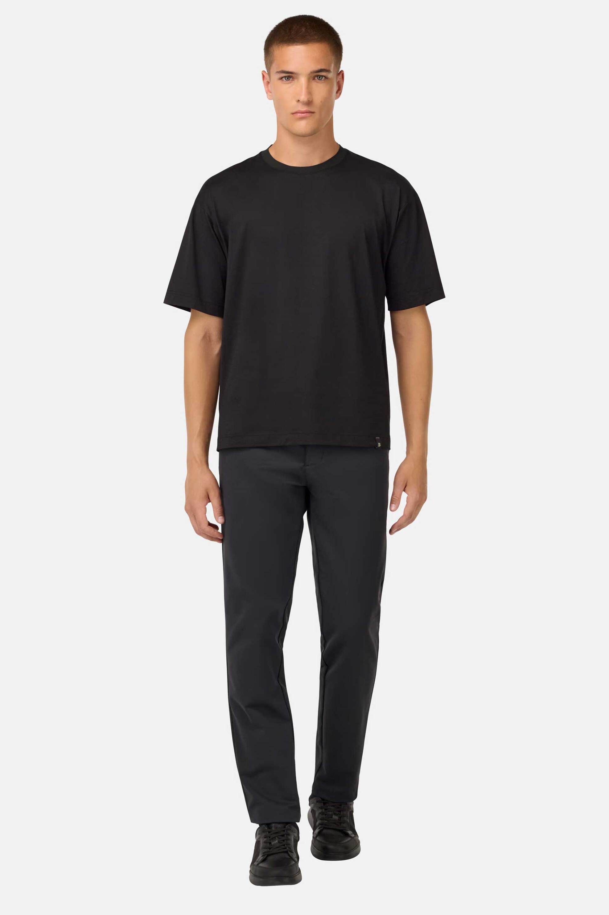 Boggi Milano ανδρικό παντελόνι μονόχρωμο Regular Fit - BO25A088603 Μπλε Σκούρο