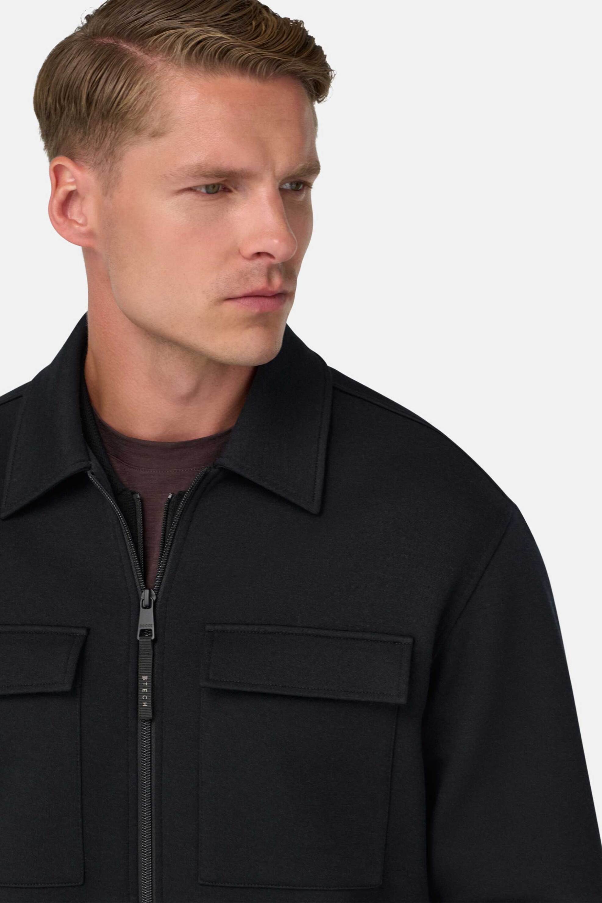 Boggi Milano ανδρικό jacket με flap τσέπες - BO25A003801 Μαύρο φωτογραφία