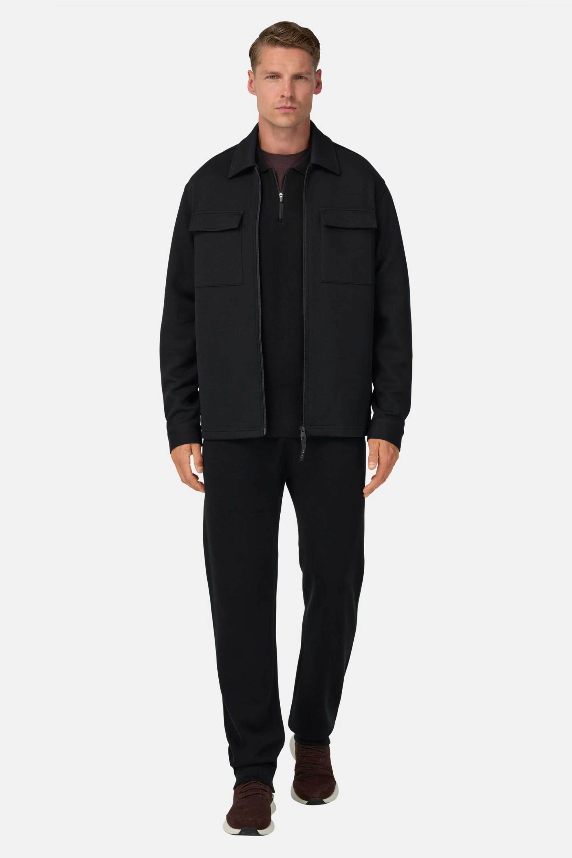 Boggi Milano ανδρικό jacket με flap τσέπες - BO25A003801 Μαύρο φωτογραφία