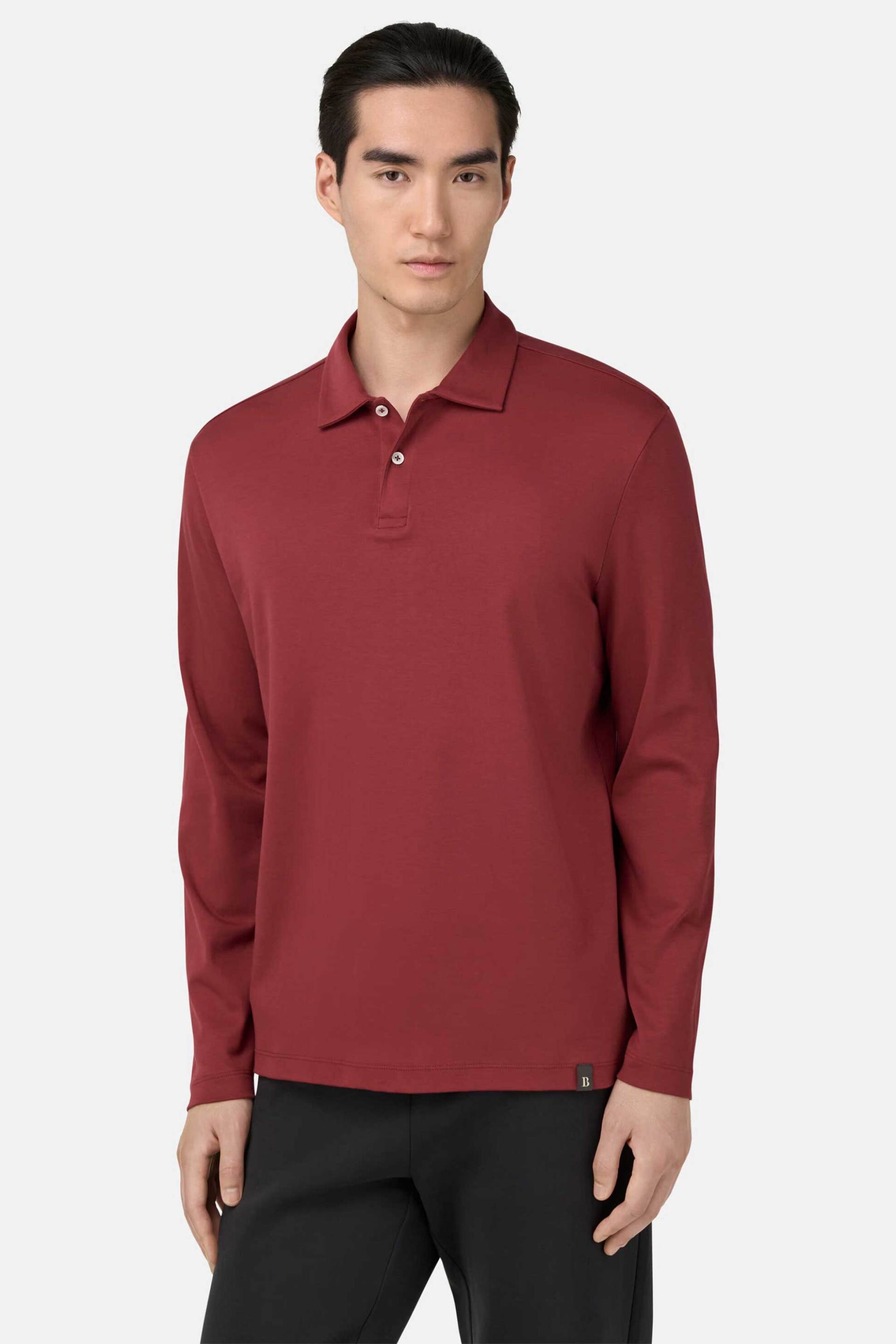 Boggi Milano ανδρική μπλούζα πόλο Regular Fit - BO25A015205 Κόκκινο