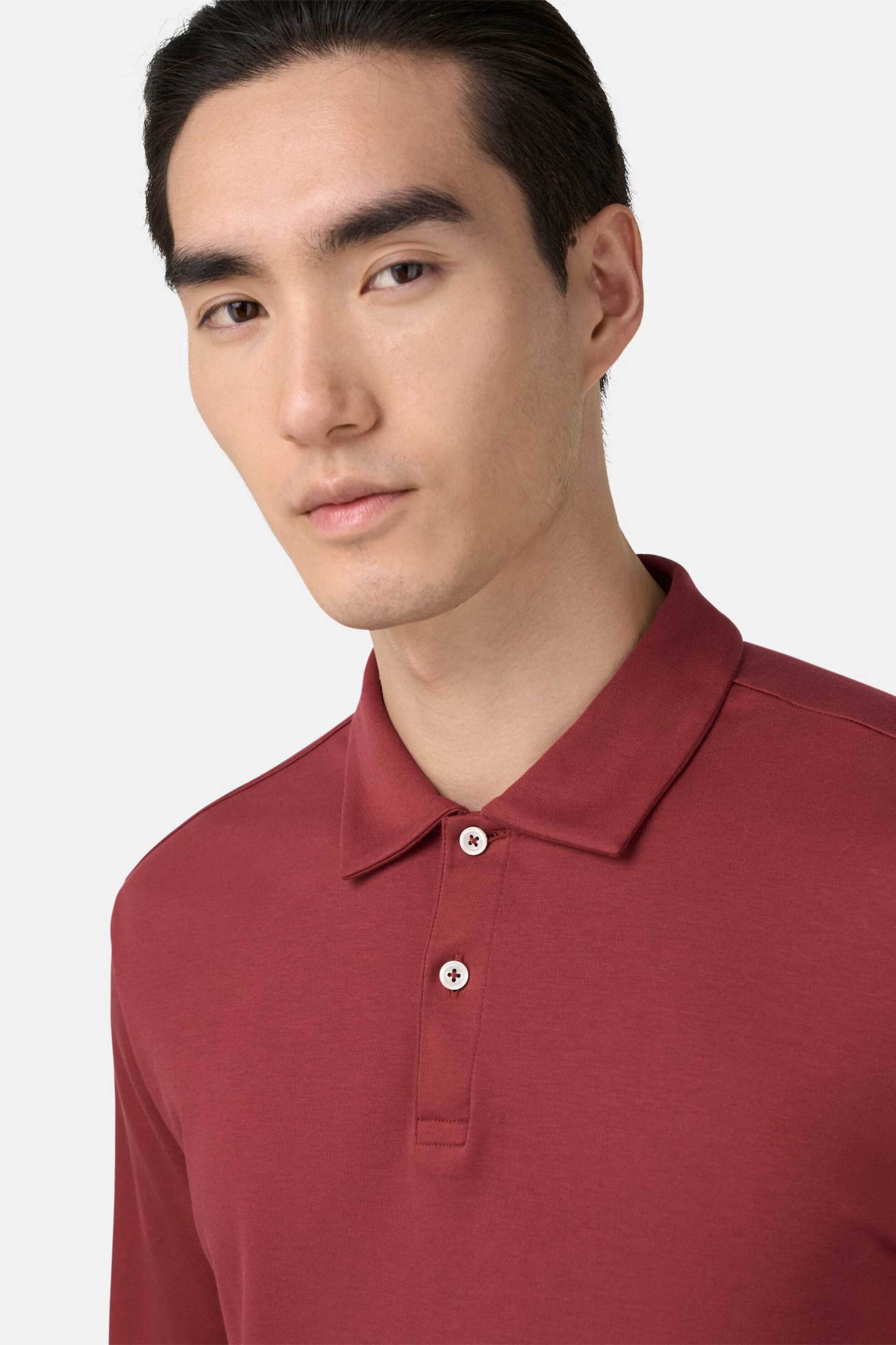 Boggi Milano ανδρική μπλούζα πόλο Regular Fit - BO25A015205 Κόκκινο φωτογραφία